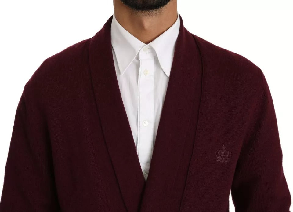 Пуловер Dolce & Gabbana Bordeaux Cashmere Crown Cardigan