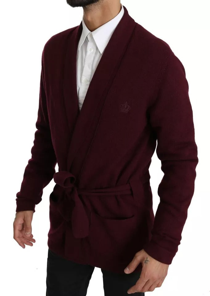 Пуловер Dolce & Gabbana Bordeaux Cashmere Crown Cardigan
