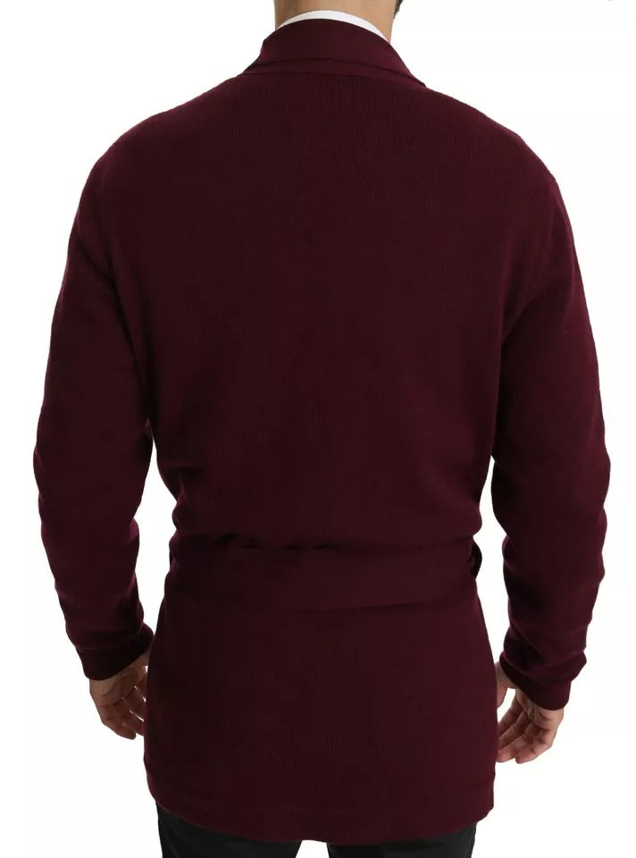 Пуловер Dolce & Gabbana Bordeaux Cashmere Crown Cardigan