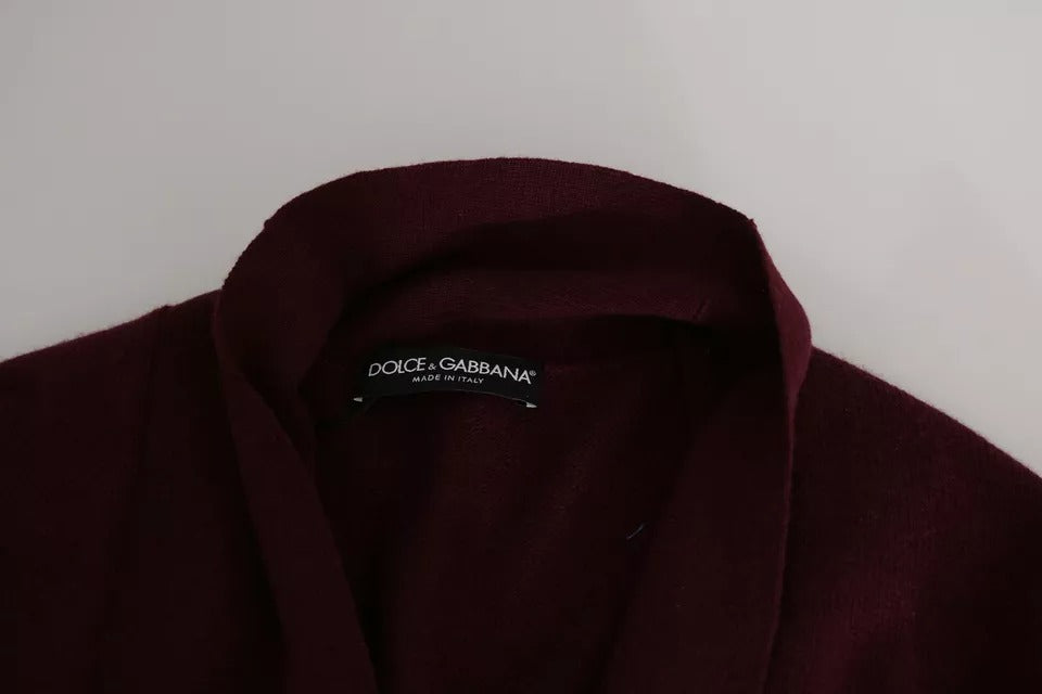 Пуловер Dolce & Gabbana Bordeaux Cashmere Crown Cardigan