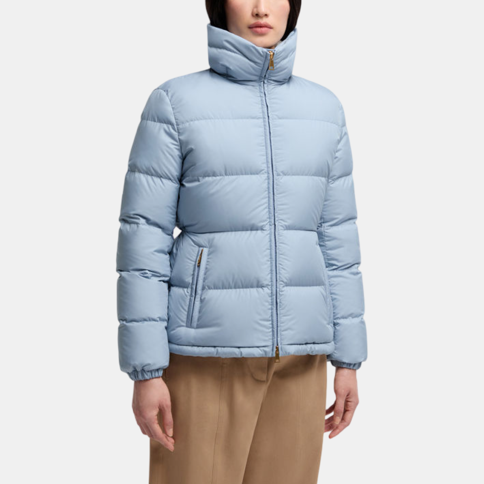 Дамско яке Women’s short down jacket Moncler Dourble K20931A00229597YW715 Light Blue front view