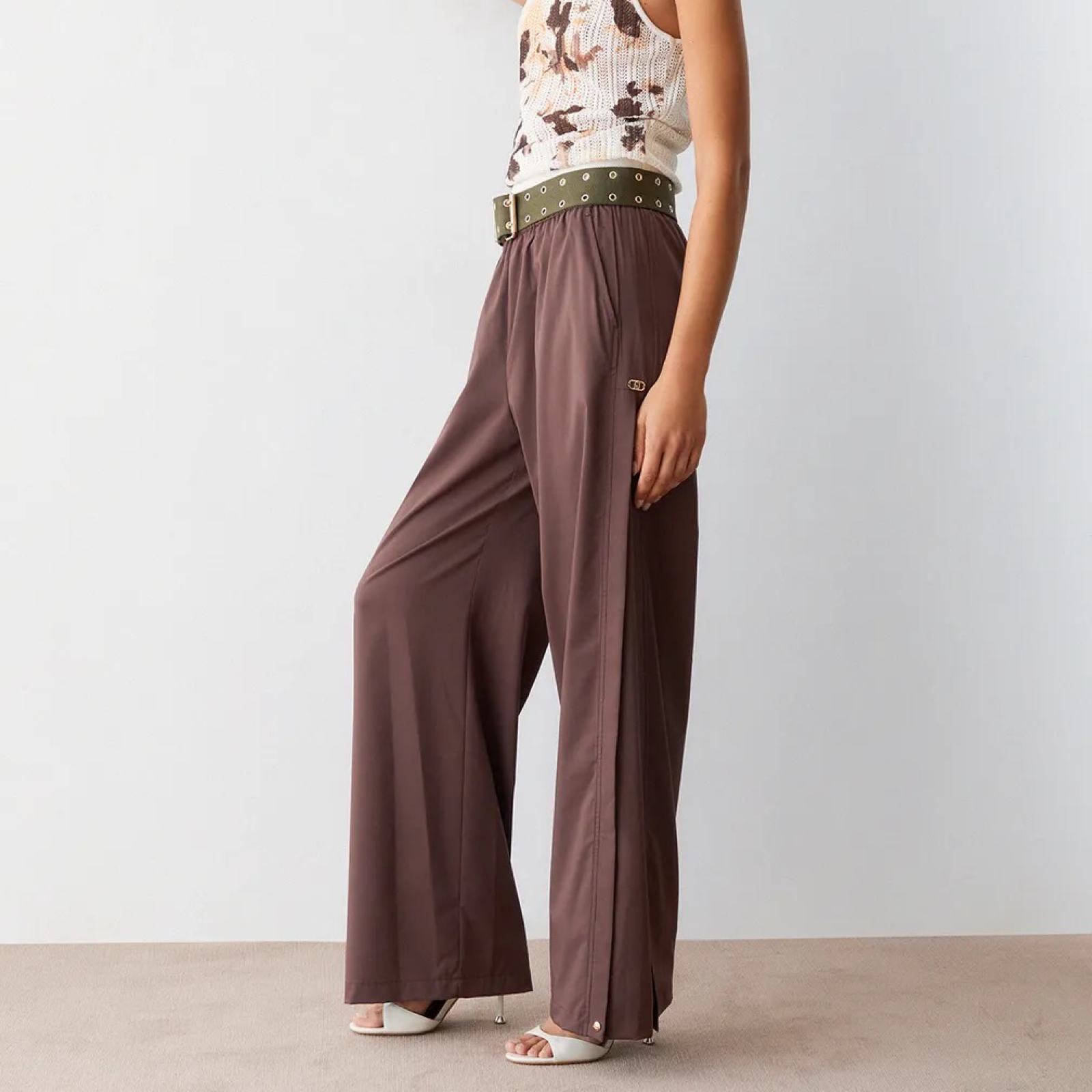 Дамски кафяв панталон Liu Jo Women Trousers TA6181 TS922 91015 Side View
