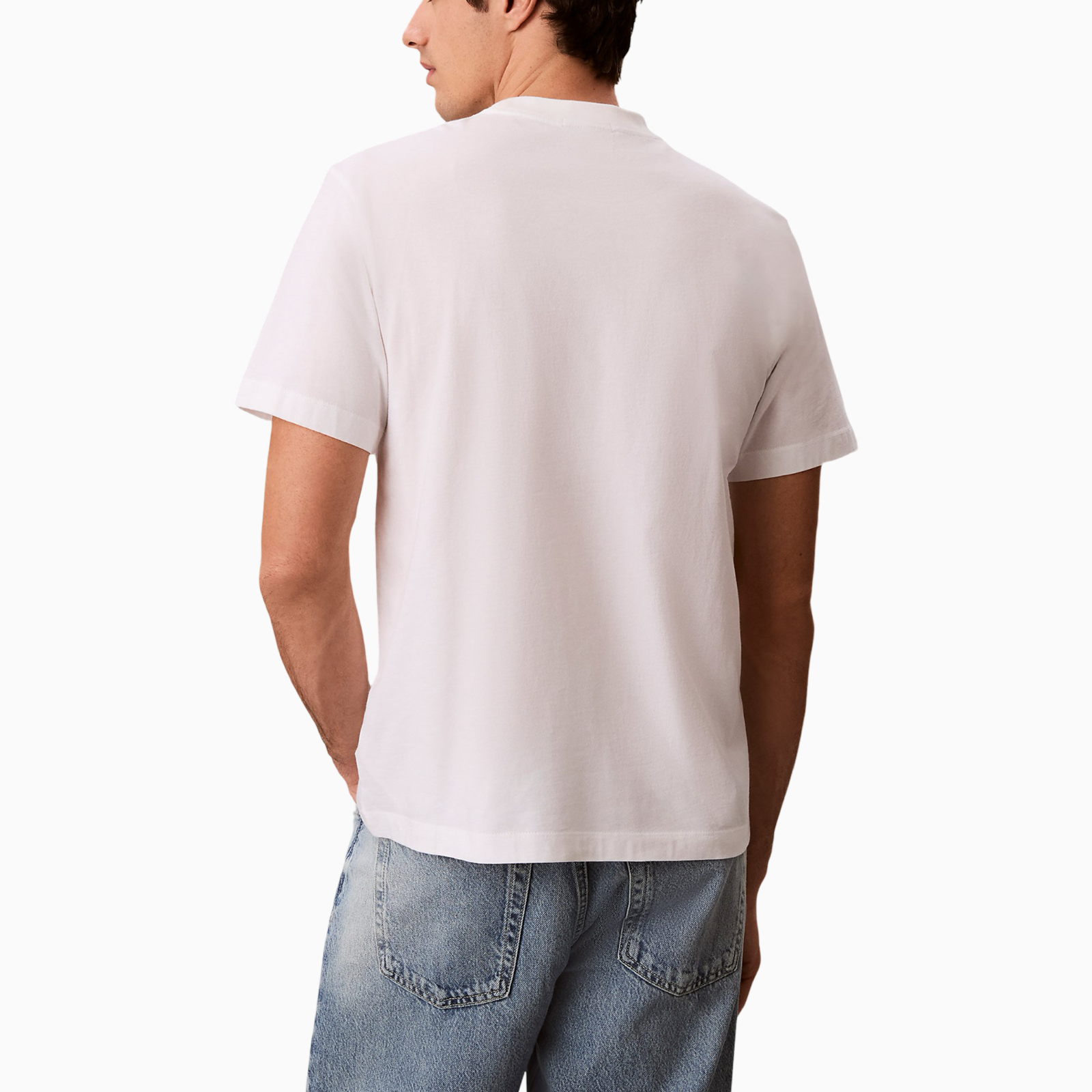 Мъжка бяла тениска Calvin Klein Jeans Men T-shirt LV04RG220G YAF Back View