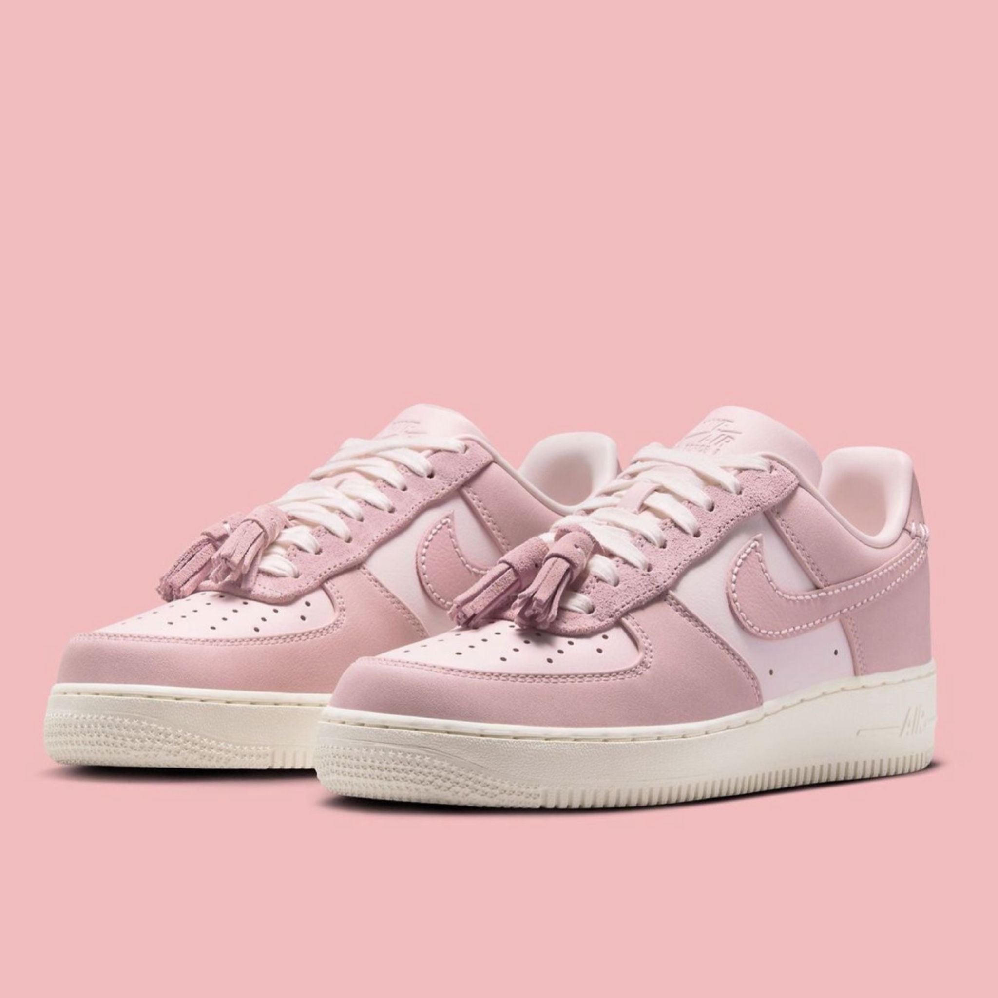 Nike Air Force 1 '07 Pink Tassels Women Sneakers IB4654-661 Lateral View
