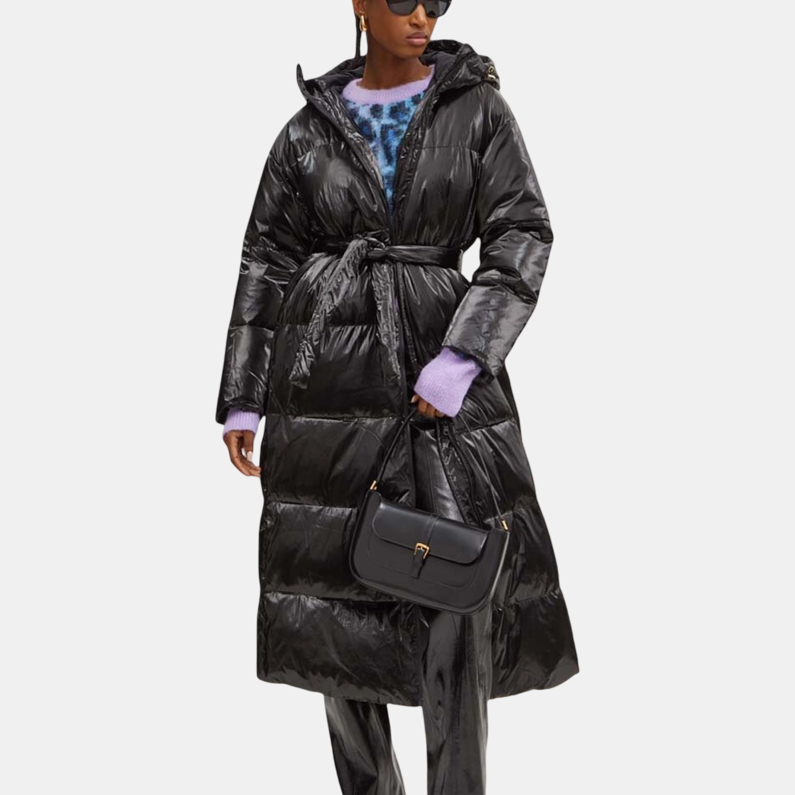 Дамско дълго яке Women's long jacket Armani Exchange 6DYL32 YN1YZ 1200 Black Front View