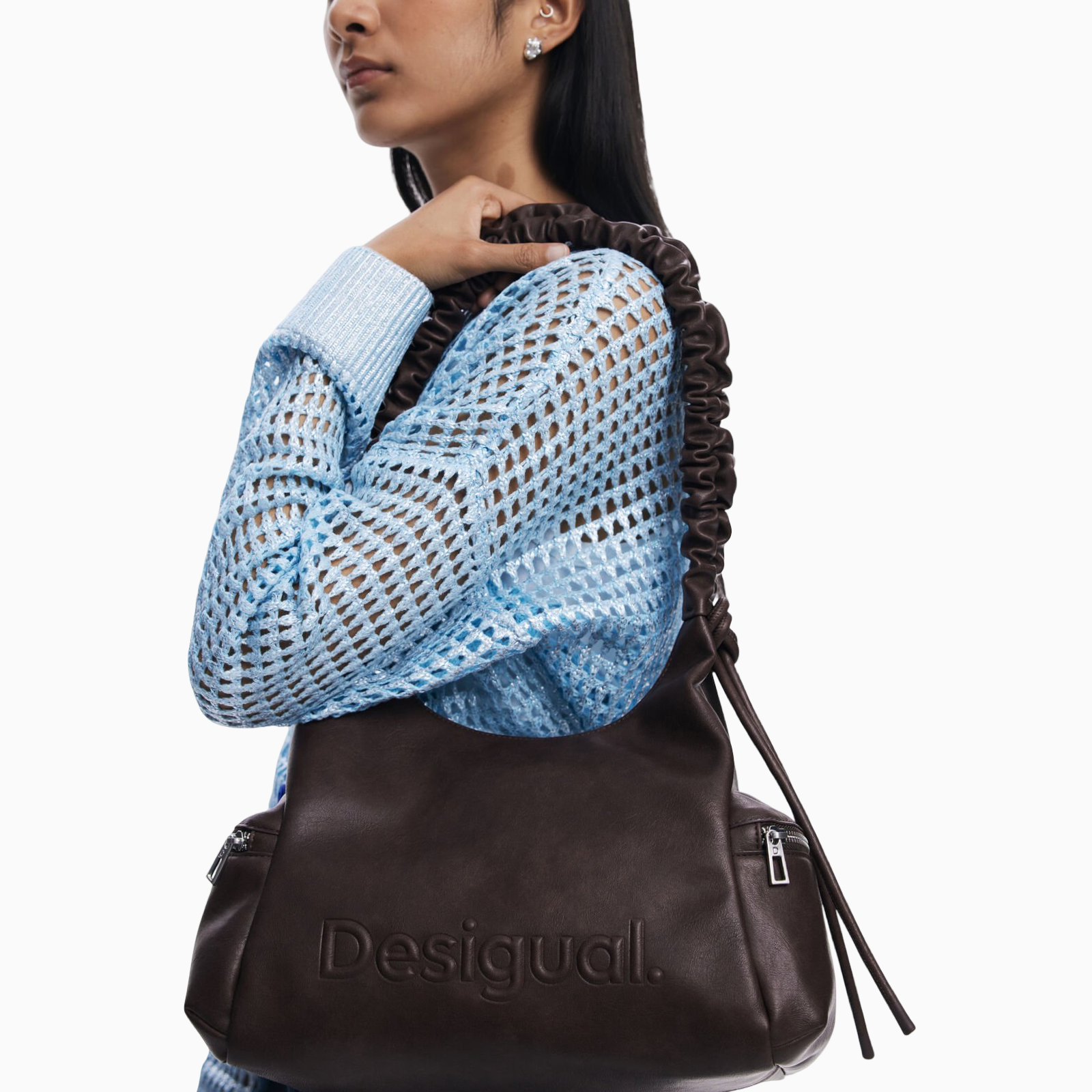 Дамска кафява чанта Desigual Handbag 25WAXPAY Model View