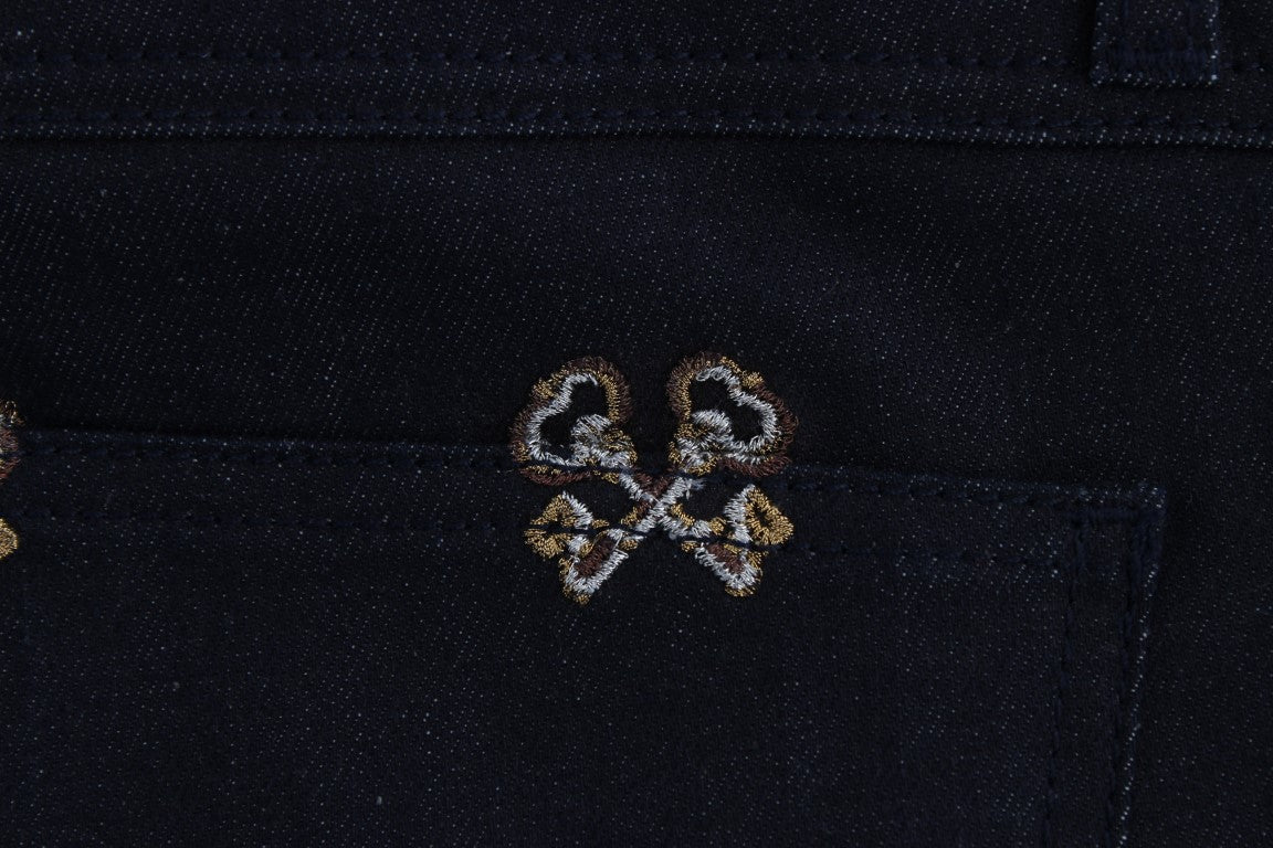 Dolce & Gabbana Елегантни бродирани тесни дънки от деним