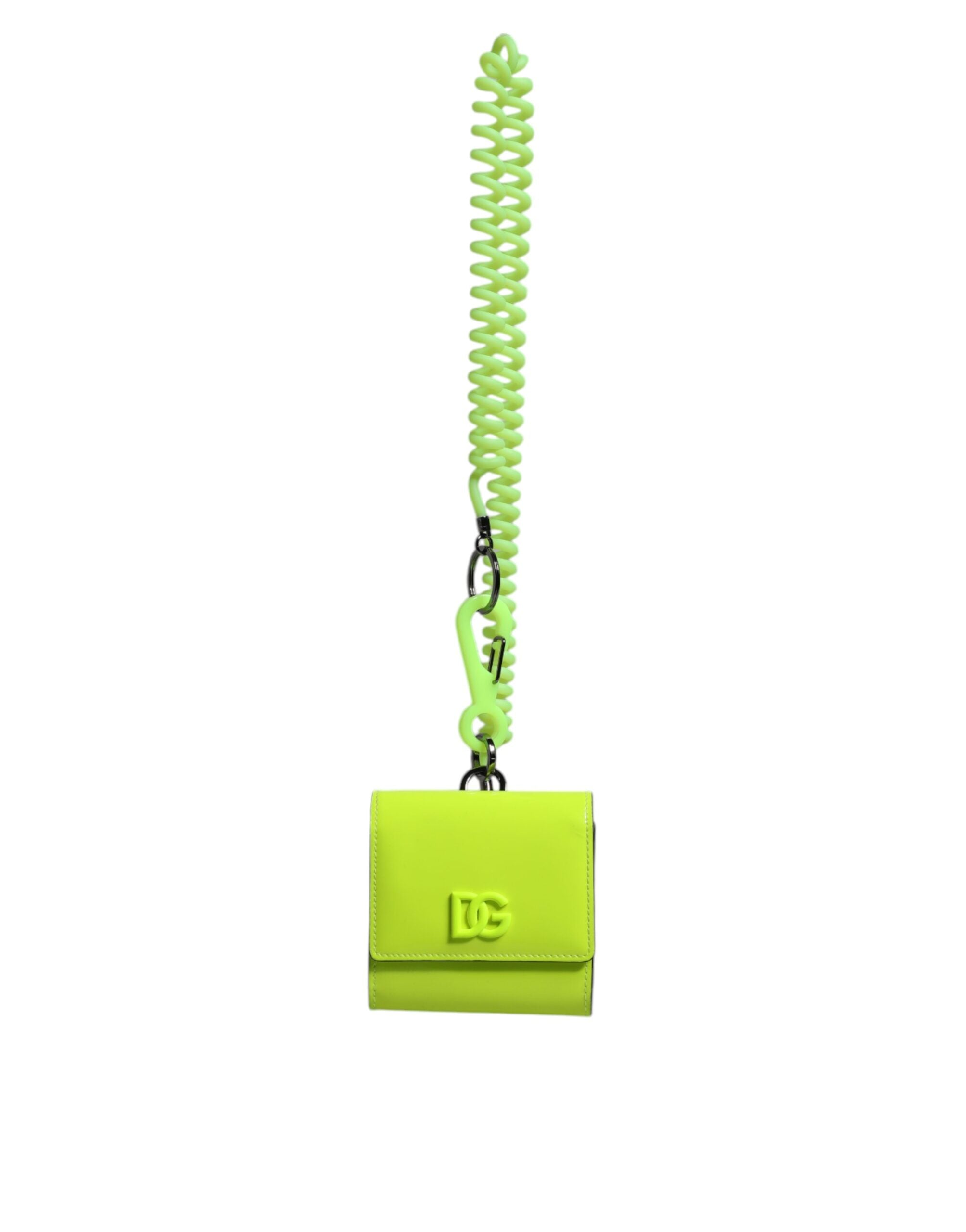 Портфейл Dolce & Gabbana Yellow Green Bifold DG Logo Neck Strap Cardholder Cardholder