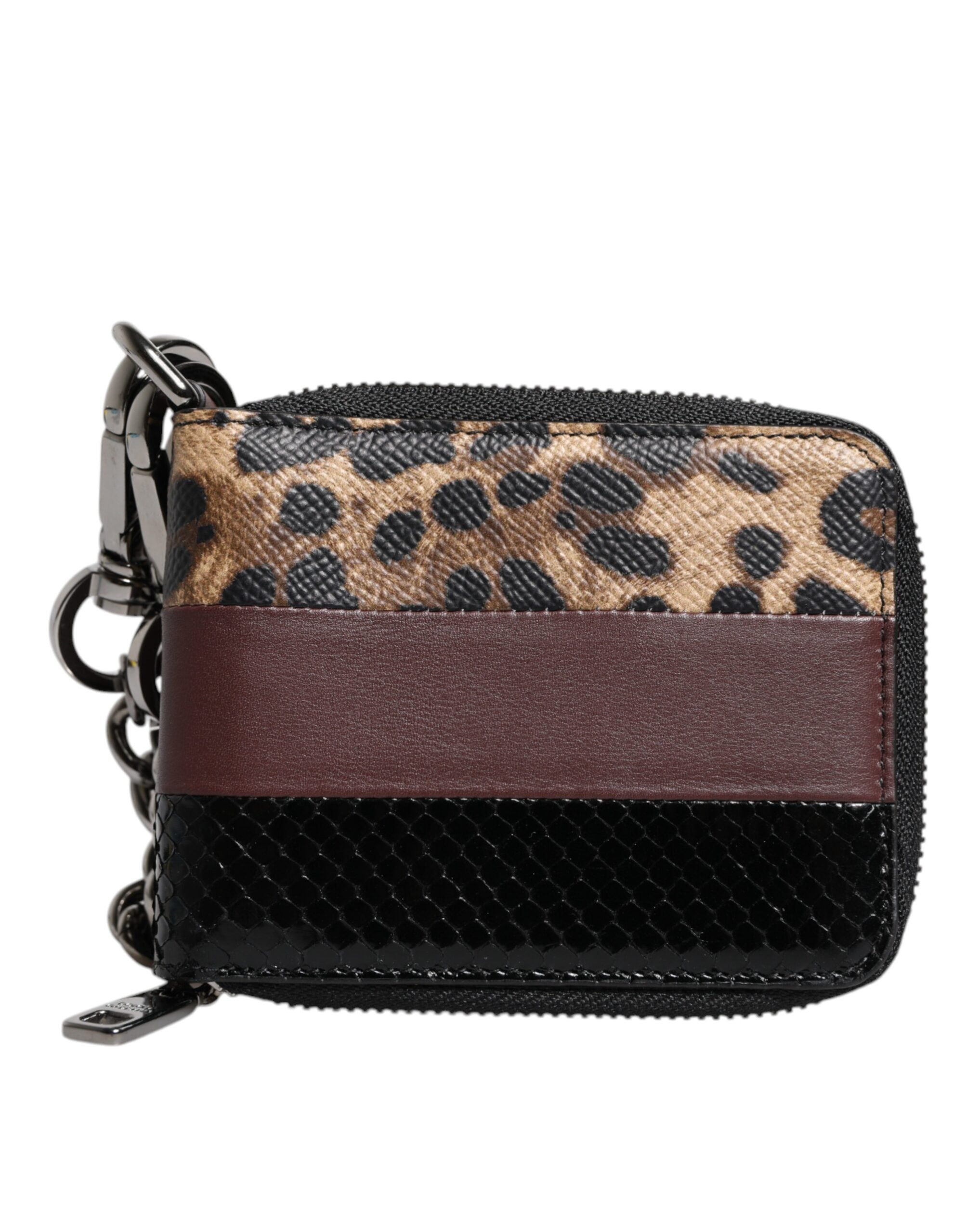 Dolce & Gabbana Multicolor Leopard Leather DG Bifold Card Holder Портфейл