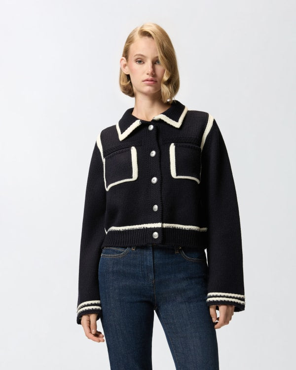 Дамска жилетка Women’s preppy-style cardigan PINKO 105498A2PLEZ1