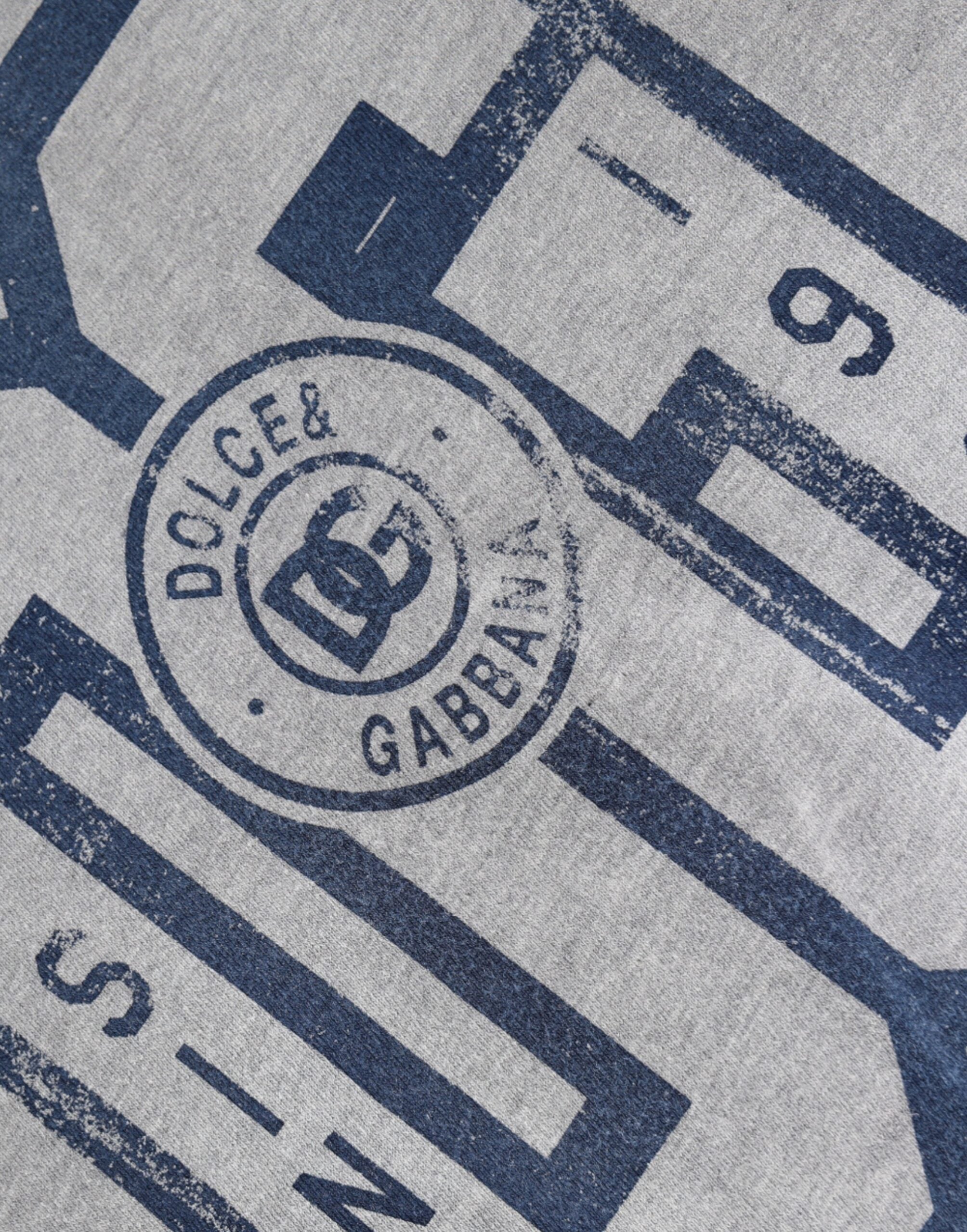 Мъжка сива тениска Dolce & Gabbana Logo Print Men T-shirt