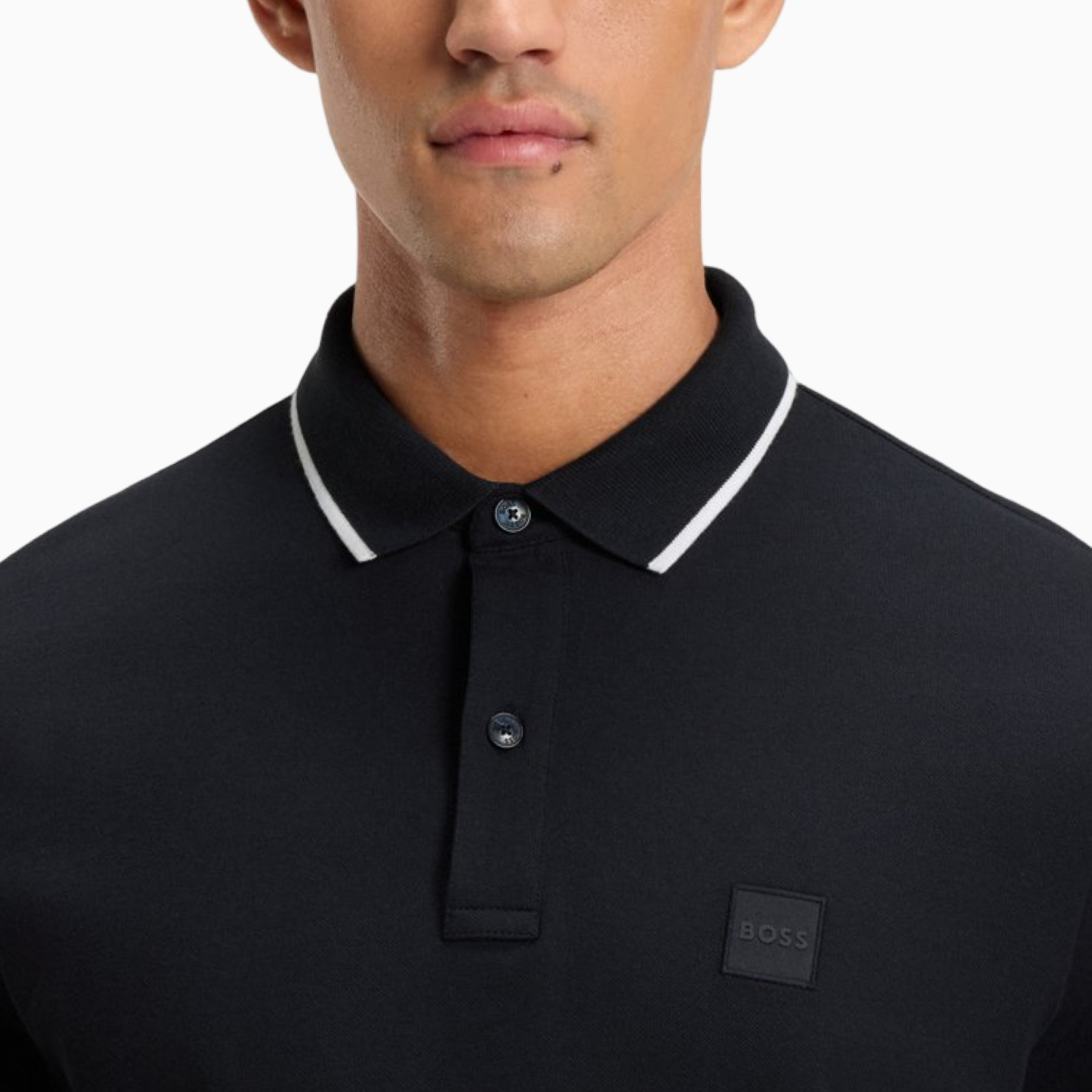 Мъжка тъмно синя поло тениска Boss Men Polo Passertip 50507669 404 Close-Up