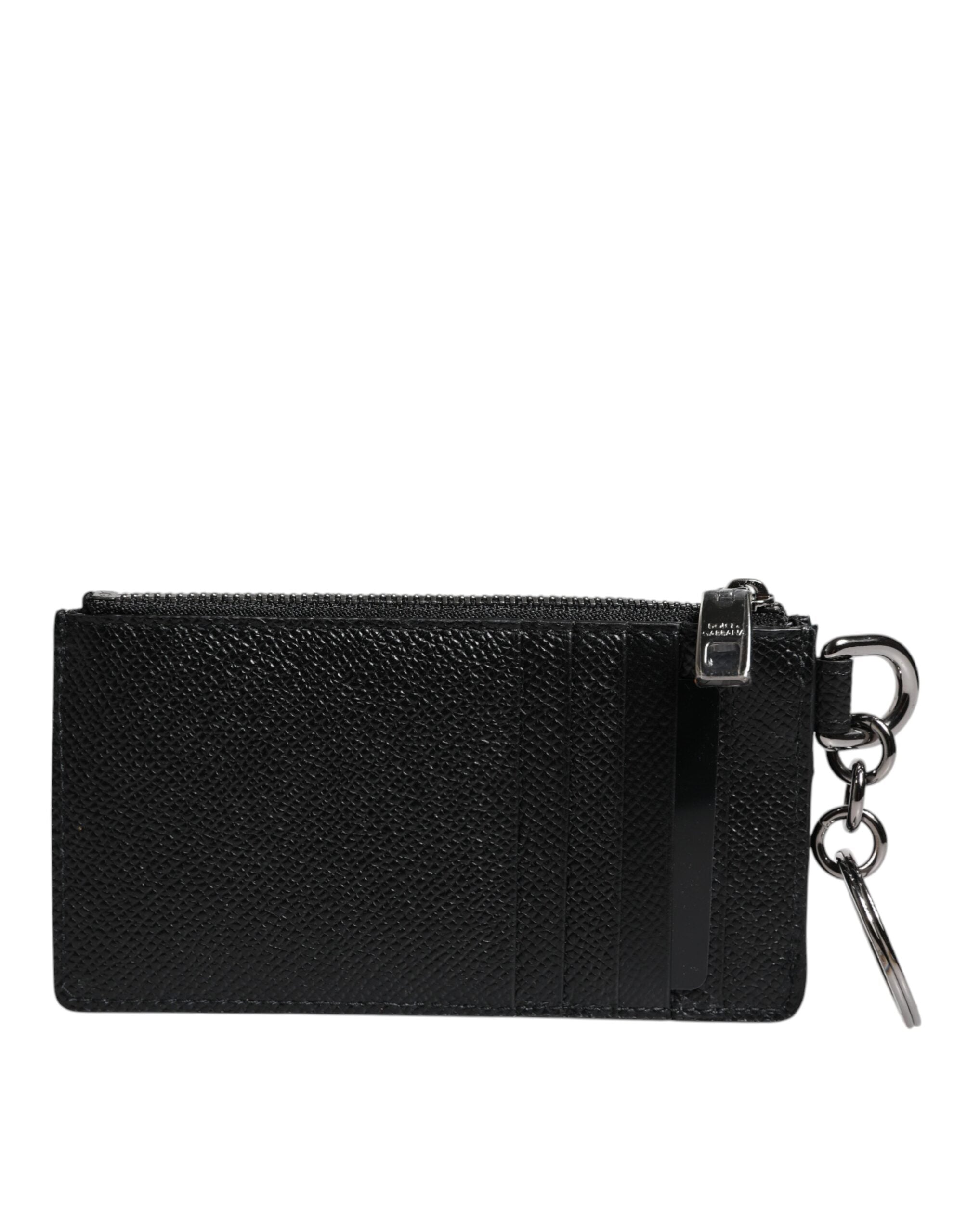 Dolce & Gabbana Черен портфейл от телешка кожа DG Logo Card Holder