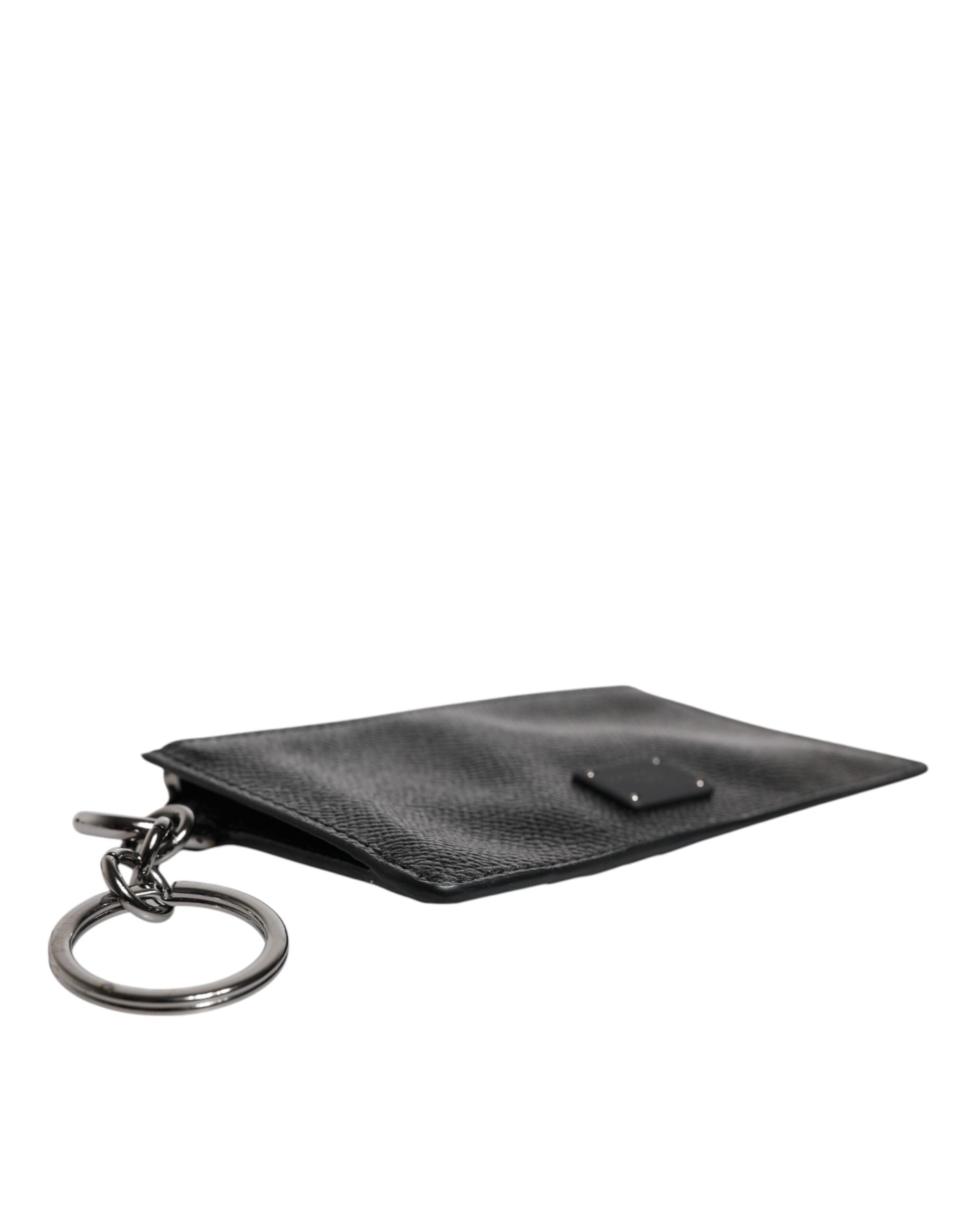 Dolce & Gabbana Черен портфейл от телешка кожа DG Logo Card Holder