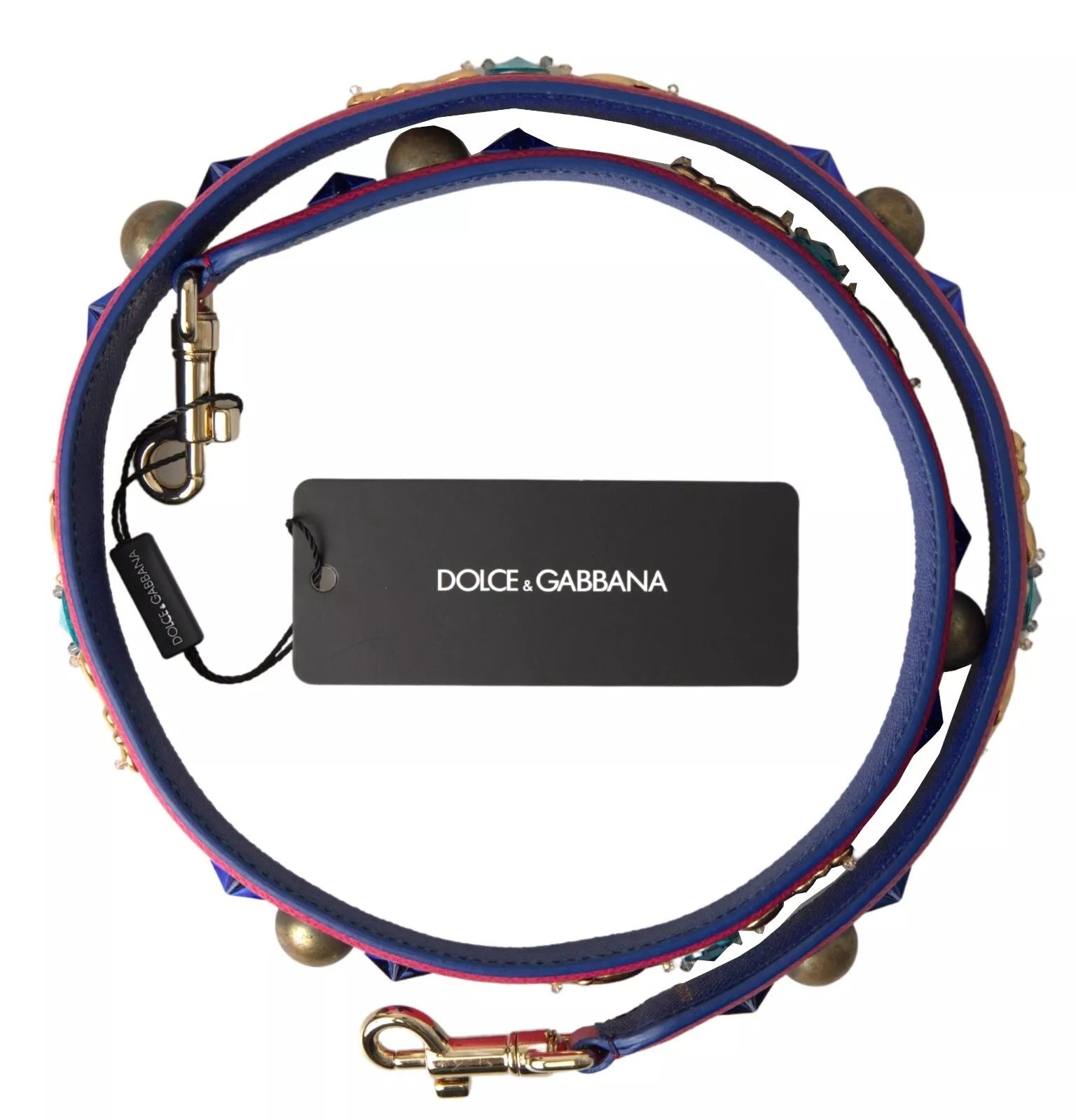 Dolce & Gabbana Розова екзотична кожена презрамка с шипове