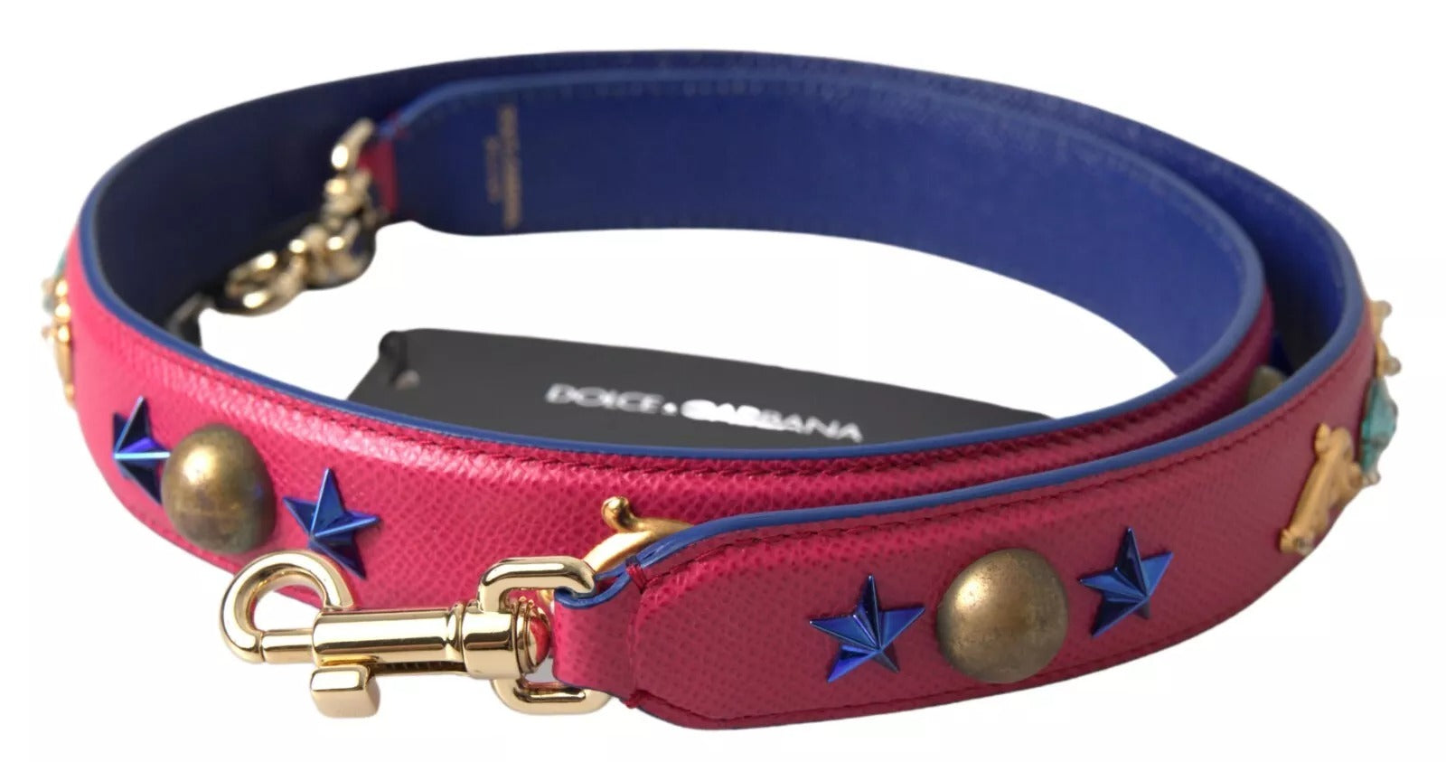 Dolce & Gabbana Розова екзотична кожена презрамка с шипове