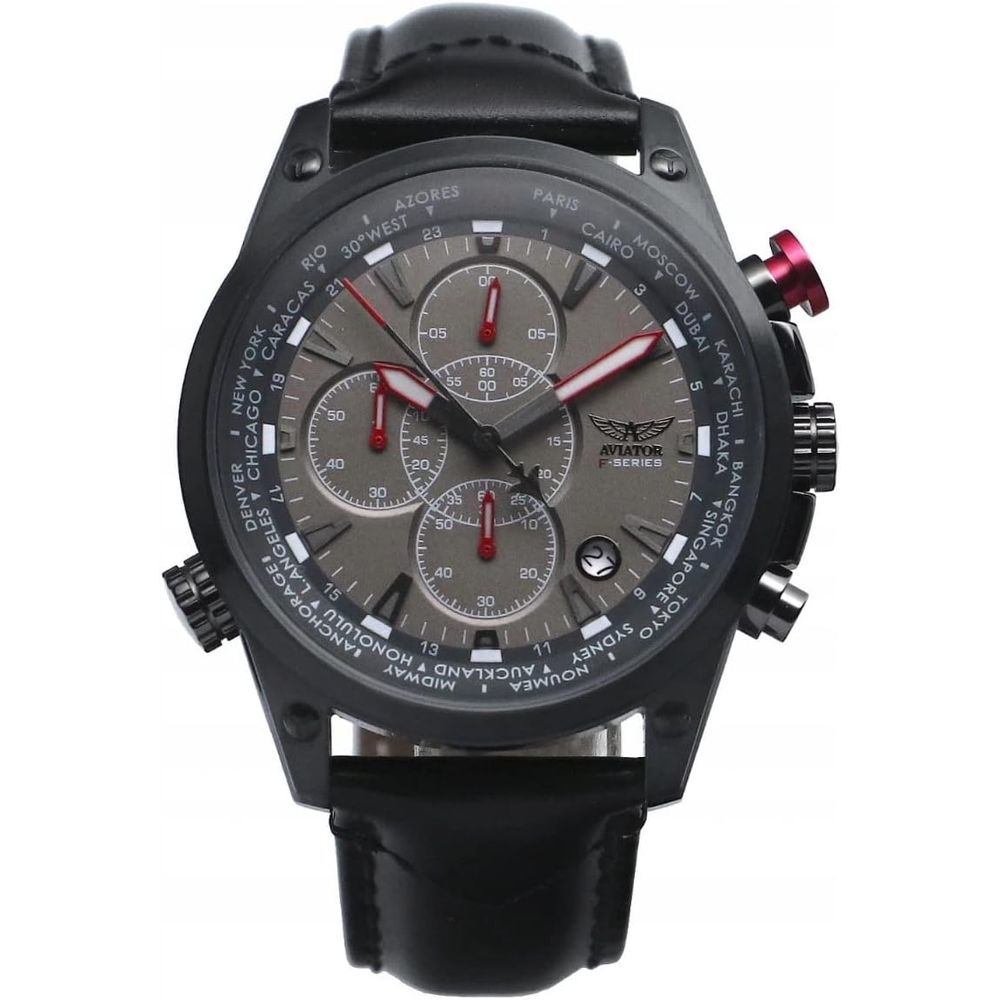 Кафяв кожен часовник Aviator
