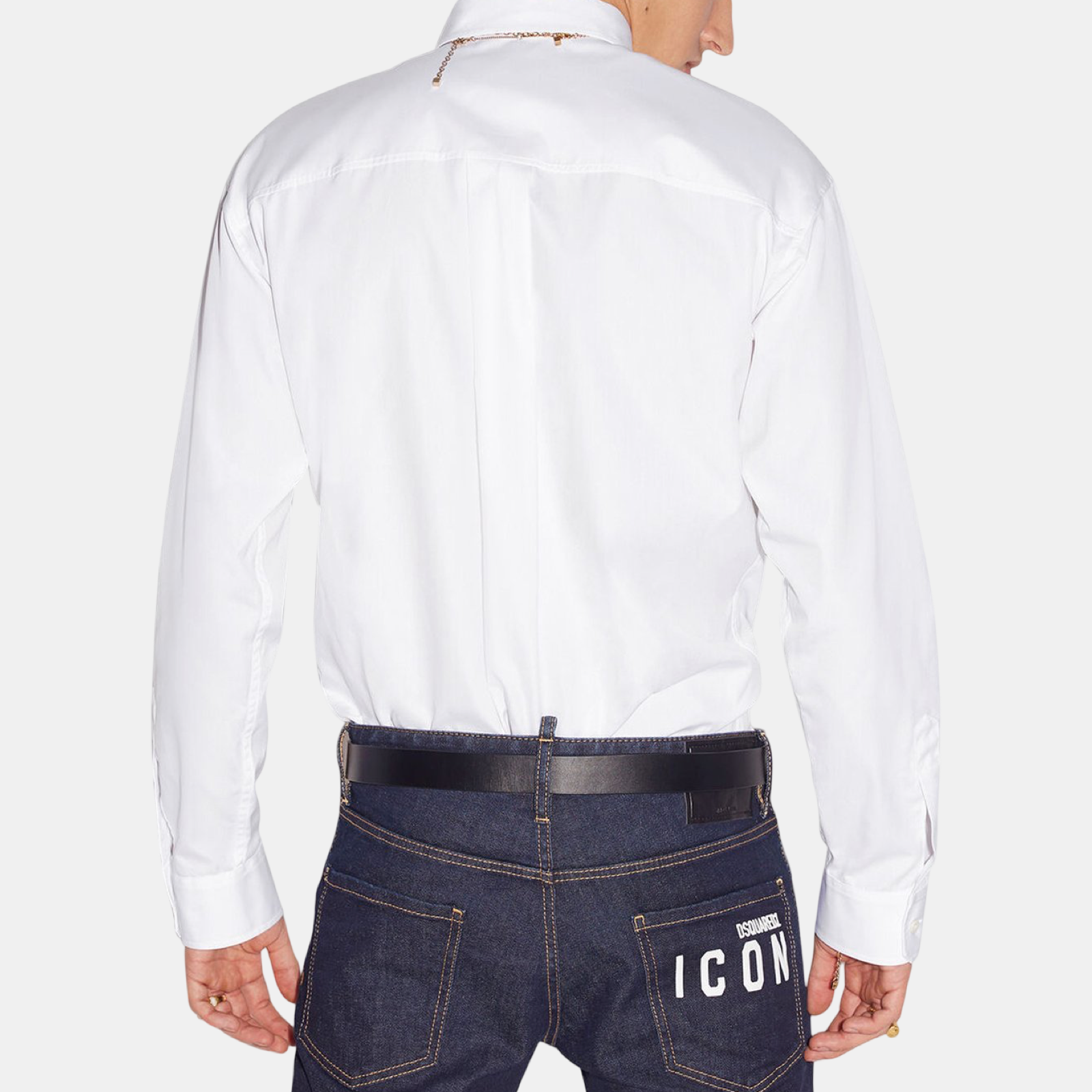 Мъжка бяла риза Dsquared2 Icon Men Shirt Back View
