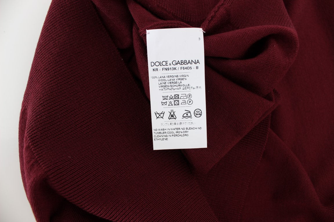 Елегантен червен вълнен пуловер без ръкави Dolce & Gabbana