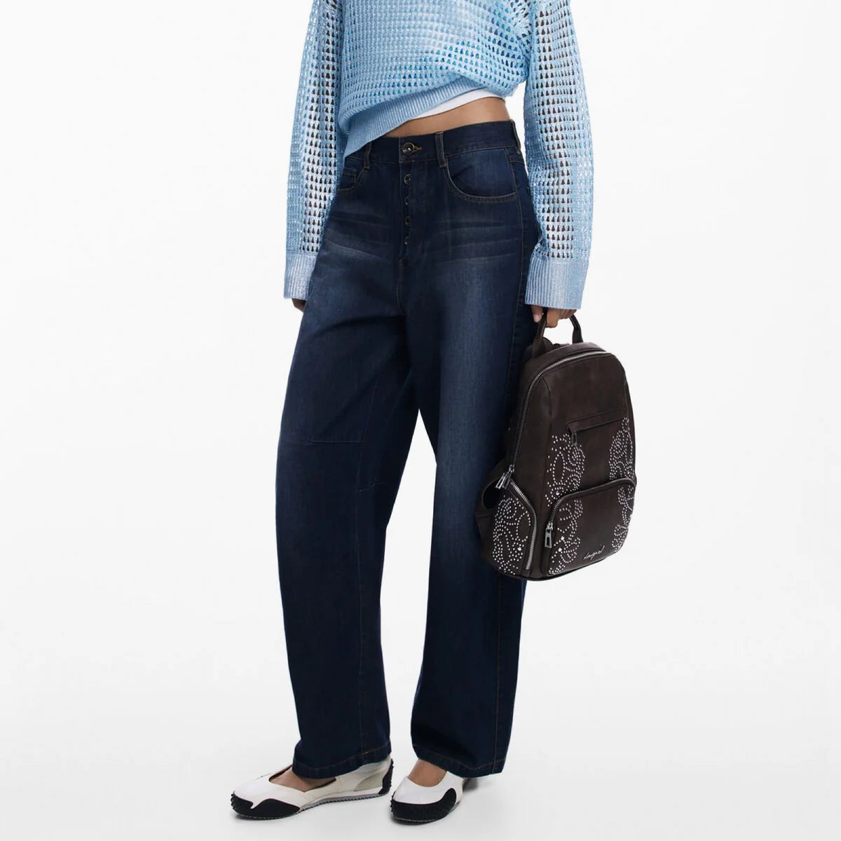 Дамска кафява чанта Desigual Women Rucksack 25WAKP22 6009 Hand View