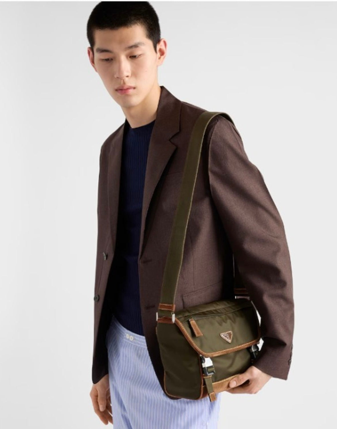 Prada Re-Nylon and Leather Shoulder Bag