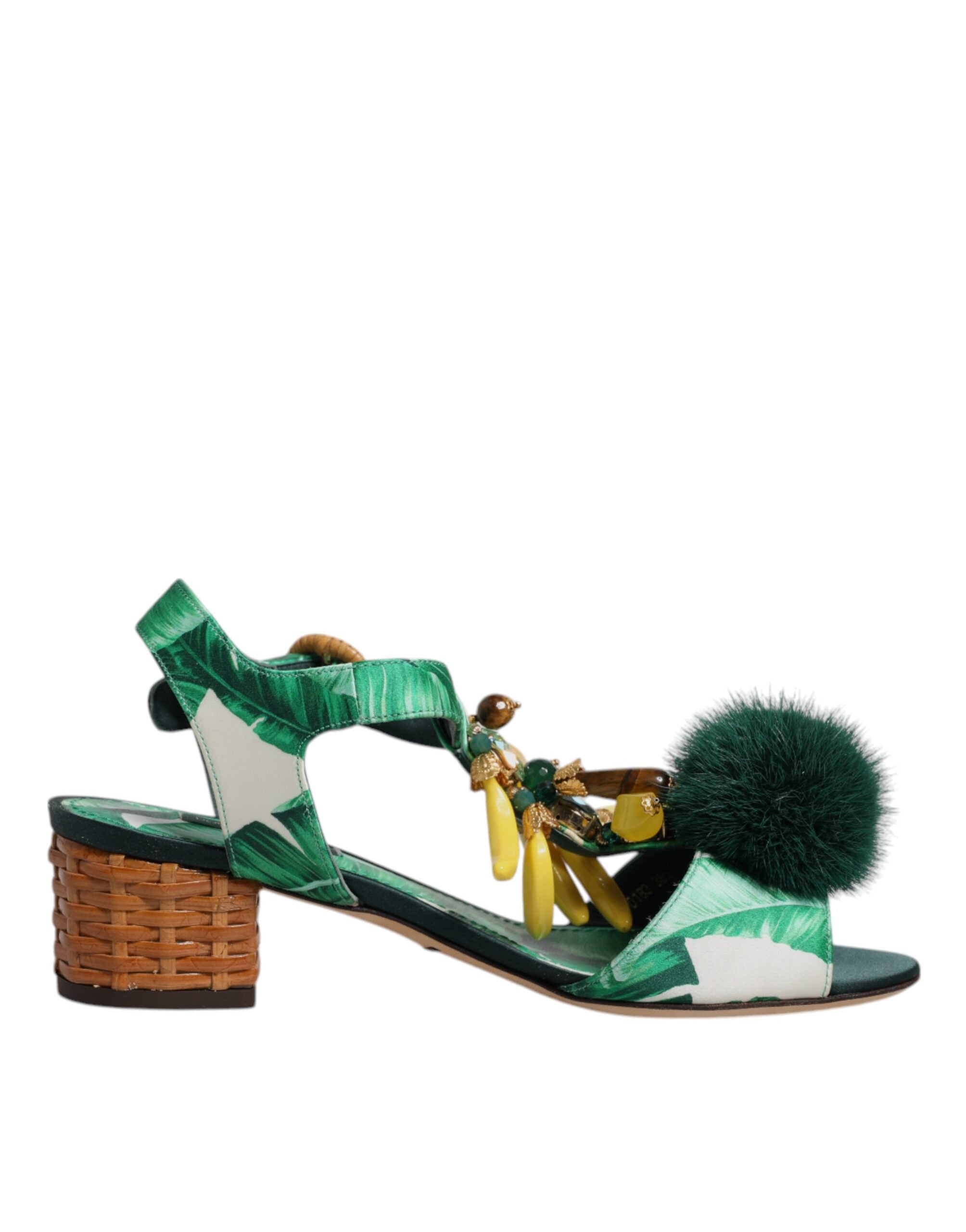 Сандали Dolce & Gabbana, украсени със зелена кристална кожа