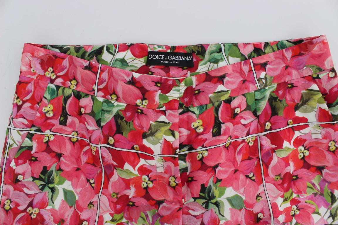 Dolce & Gabbana многоцветен копринен панталон с флорални капри