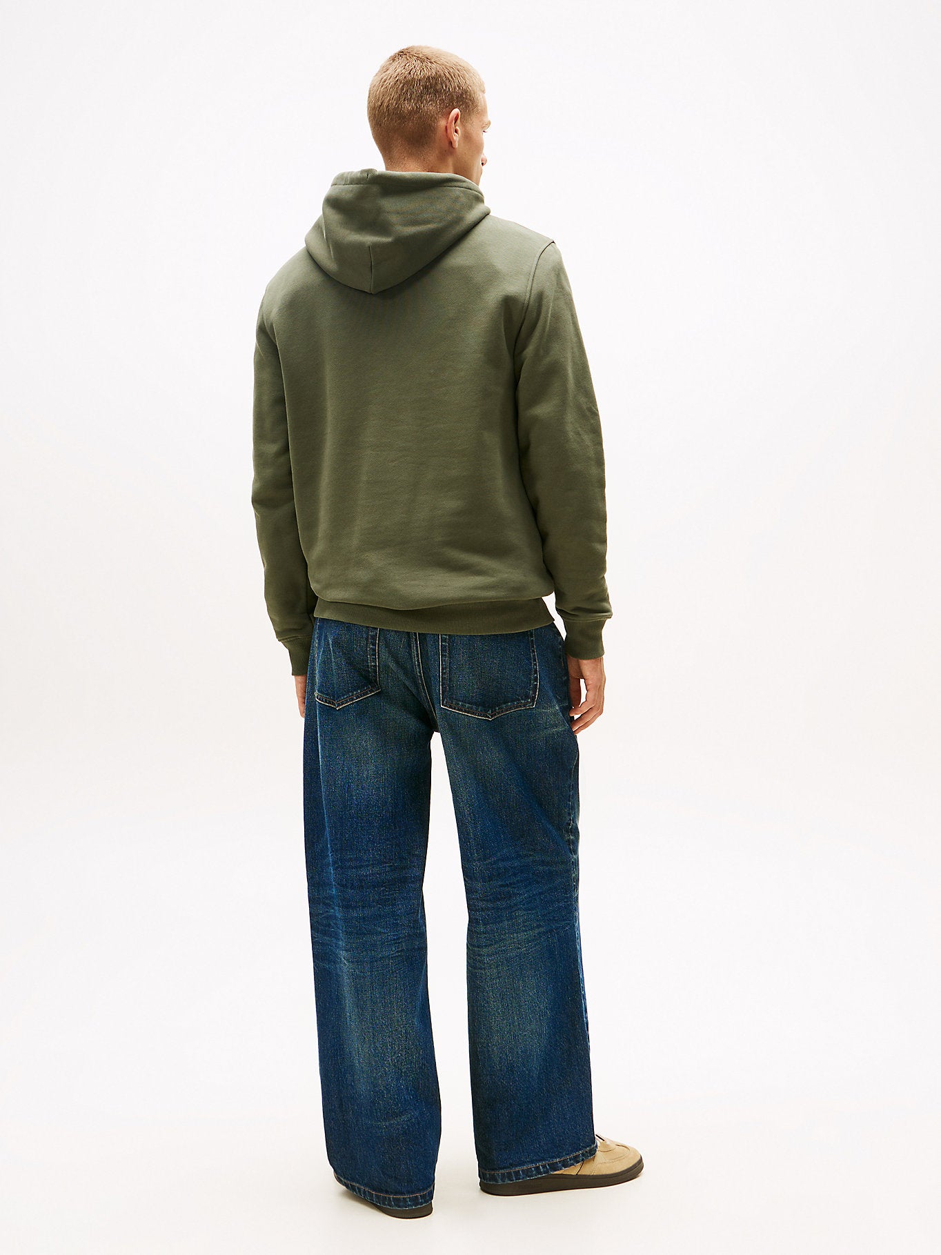 Мъжки суичър Men’s cotton sweatshirt Tommy Hilfiger DM0DM20258 0H7 Military Green back view