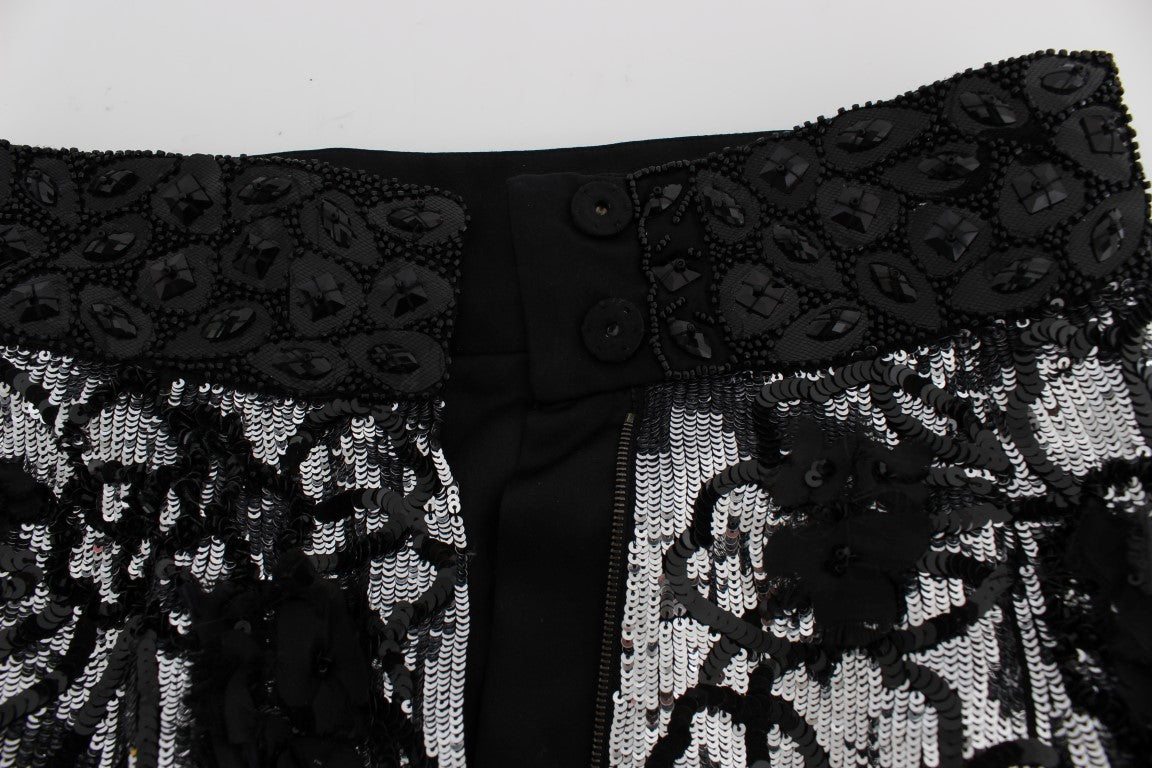 Дизайнерски мини шорти с пайети и висока талия Dolce & Gabbana