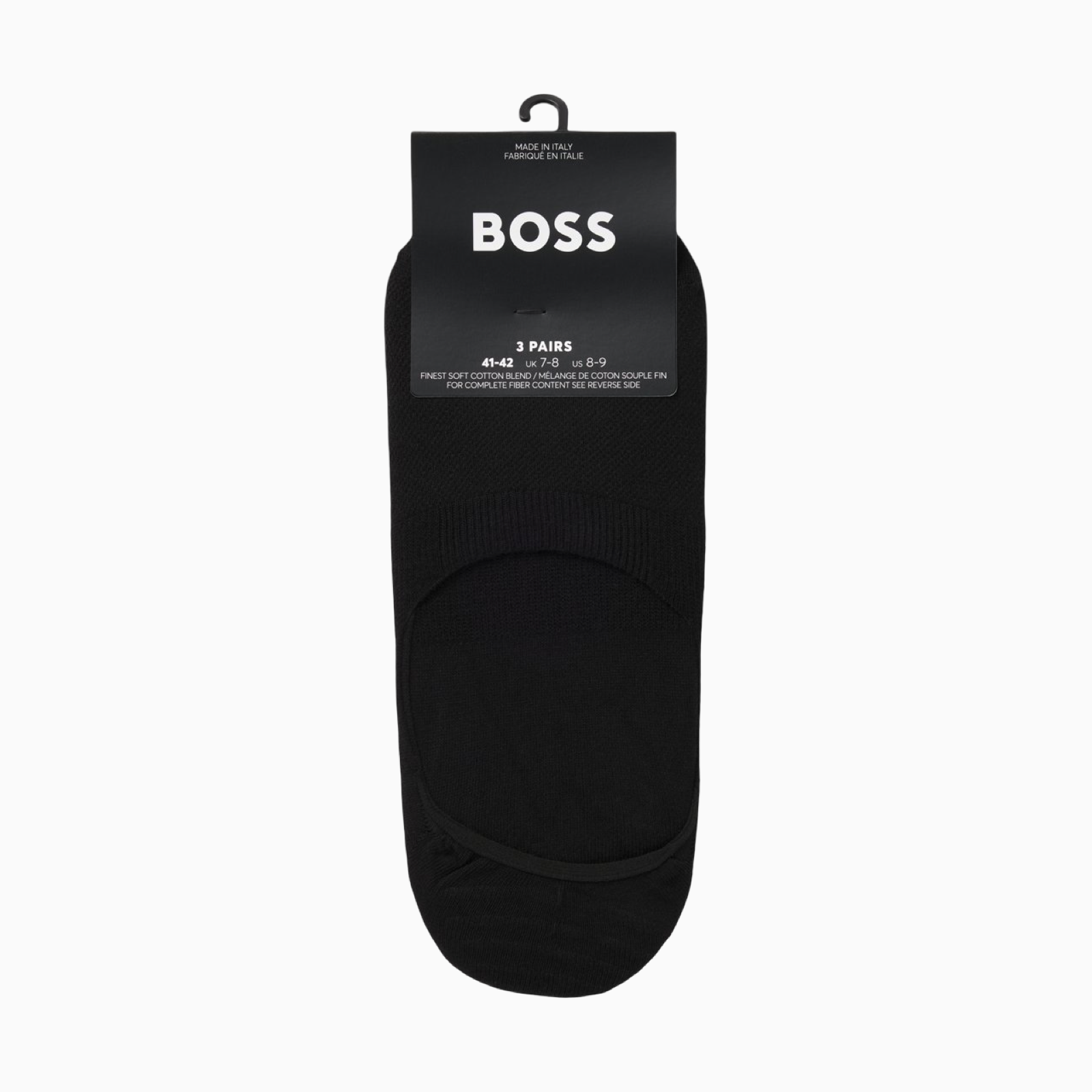 Мъжки черни къси чорапи Boss Men 3-pack Socks 50541442 001 Top View