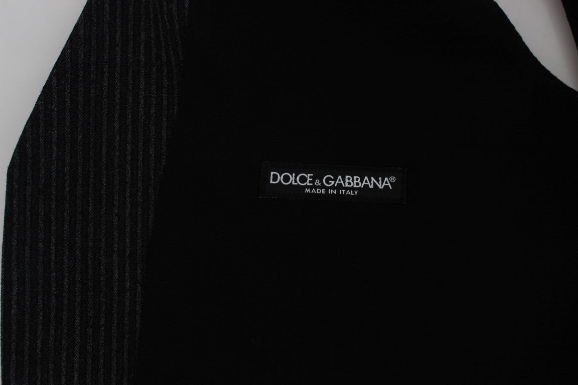 Елегантна вълнена жилетка на сиви райета Dolce & Gabbana