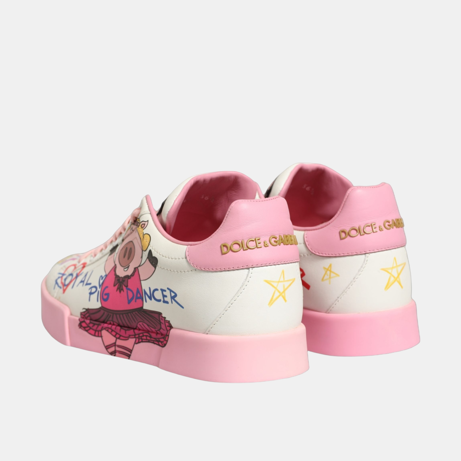 Dolce & Gabbana Portofino Royal Pig Sneakers Heel View
