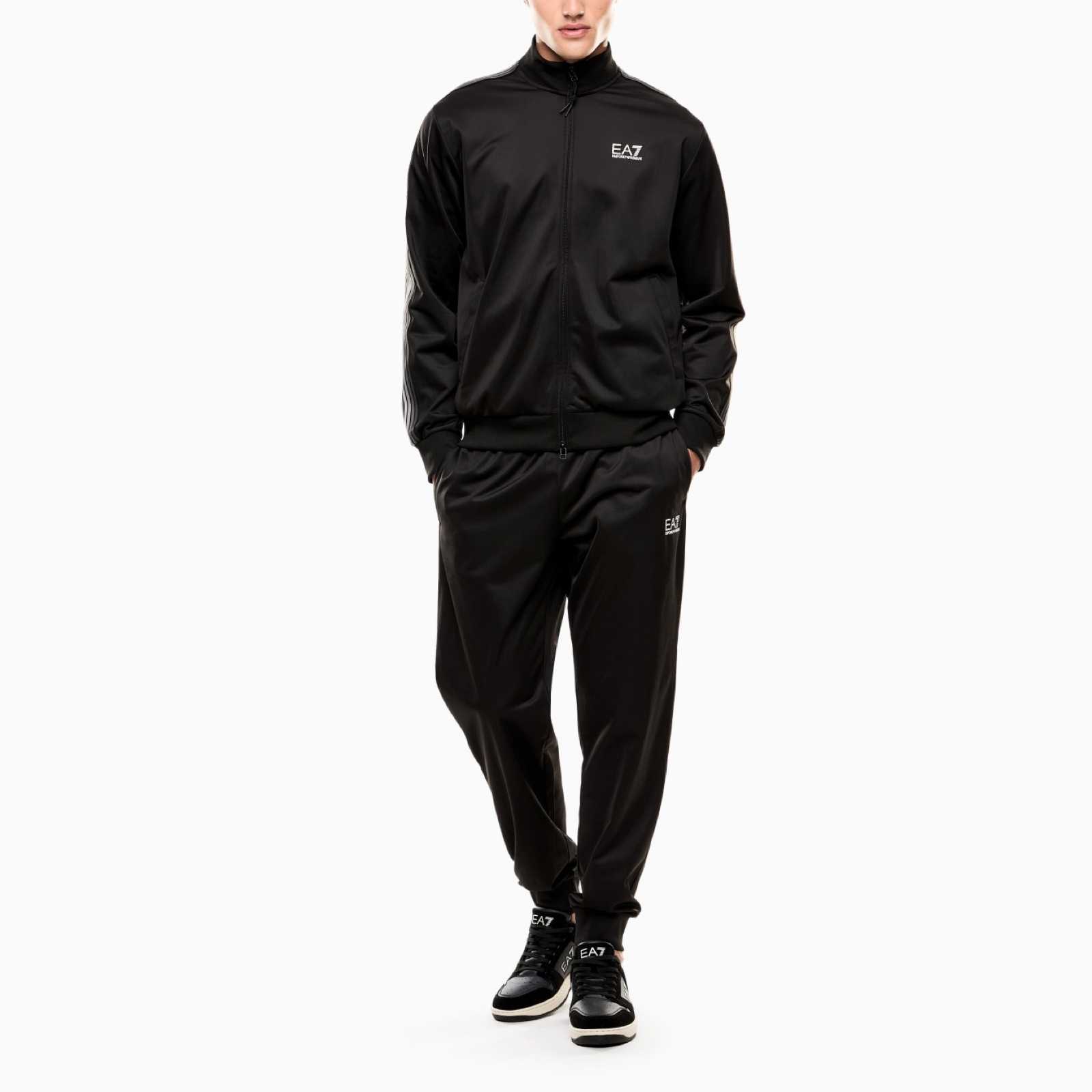 Мъжки черен спортен екип EA7 Emporio Armani Men Tracksuit 7M000970 AF12449 UC001 Front View