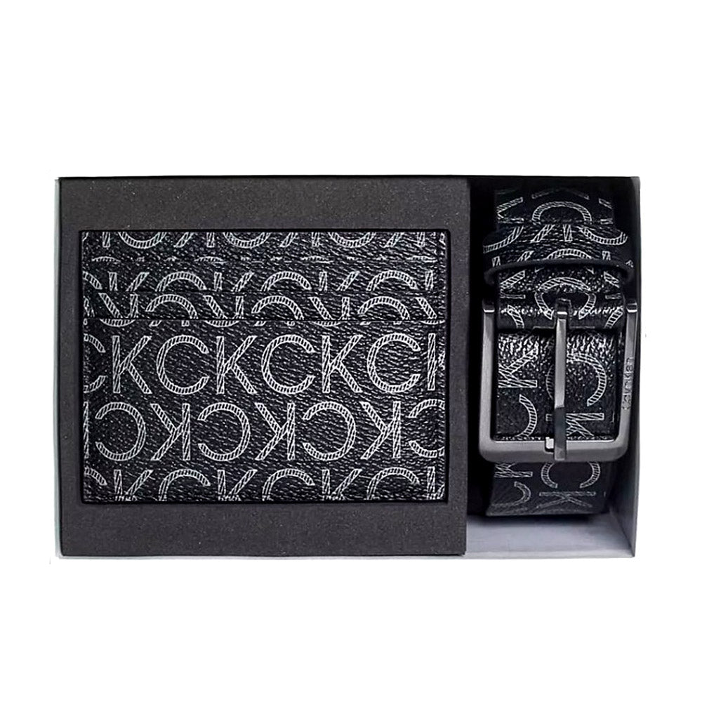Мъжки подаръчен сет колан и кардхолдър Calvin Klein Men Belt and Wallet gift box K50K507559 Front View