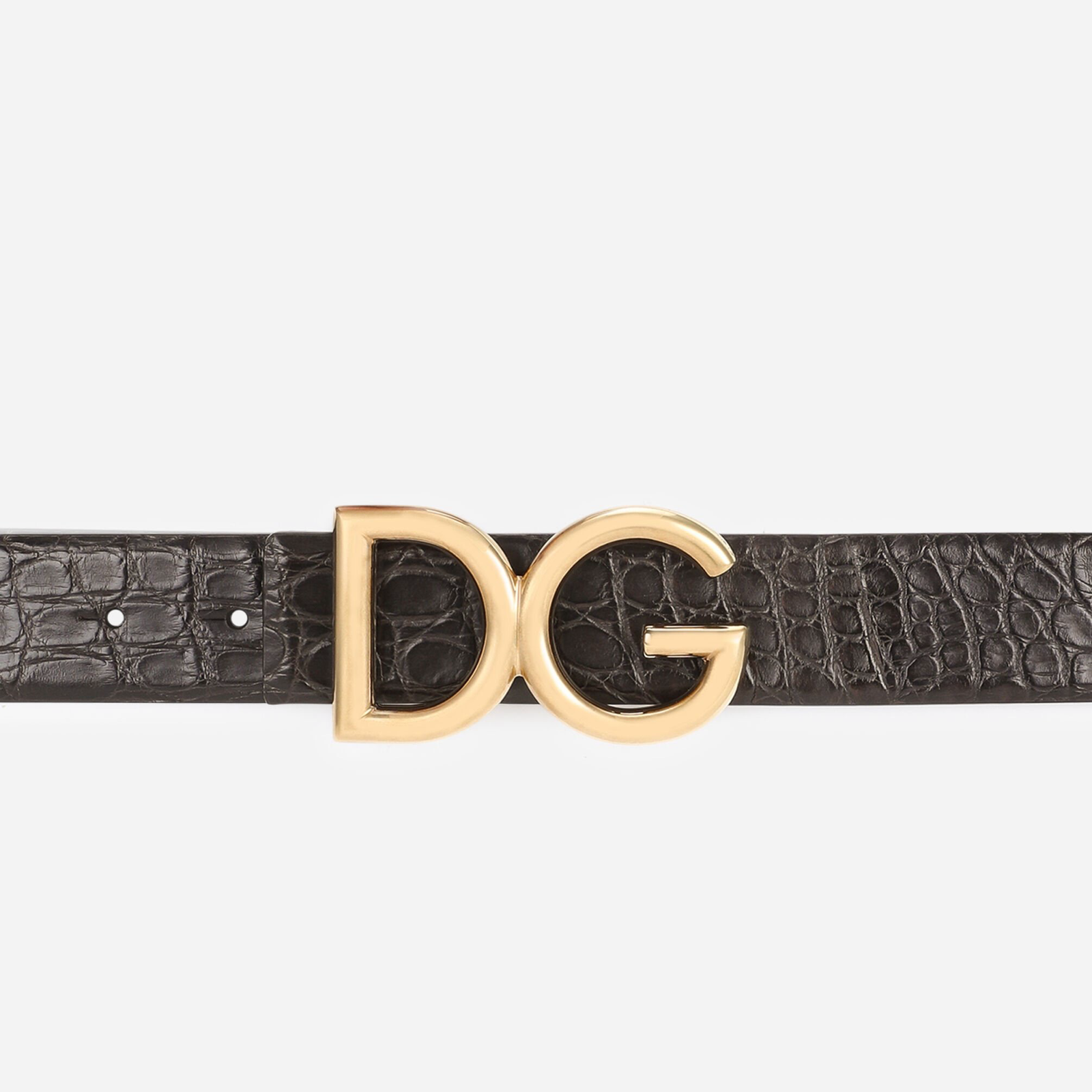 Dolce & Gabbana Crocodile Leather Men Belt Front View