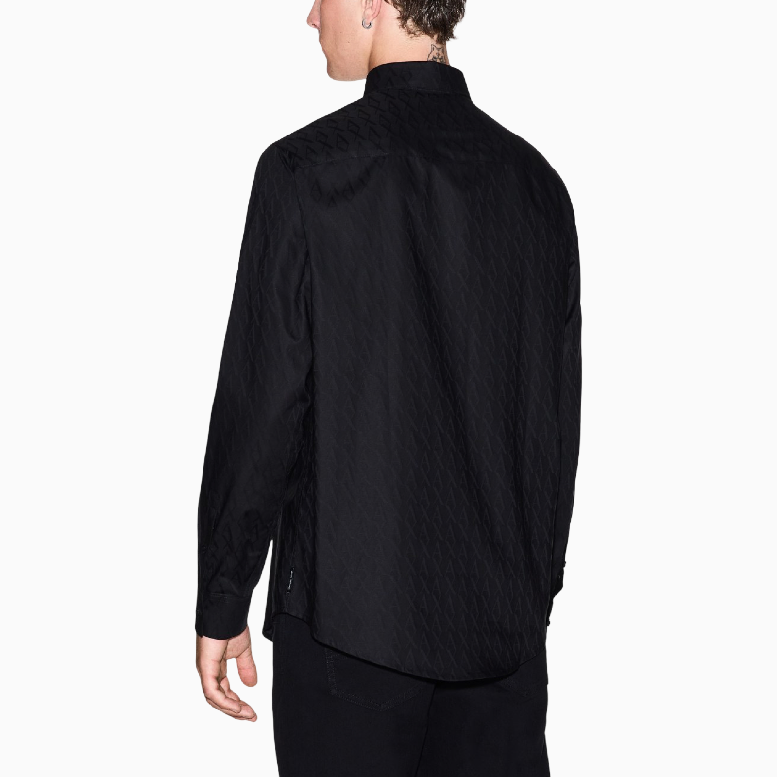 Мъжка черна риза Armani Exchange Men Shirt XM001587 AF16631 Back View