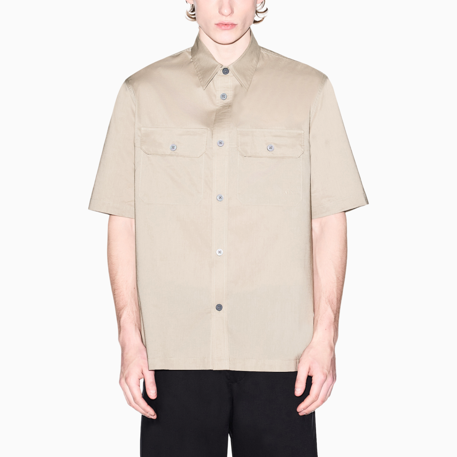 Мъжка бежова риза Armani Exchange Men Shirt XM002264 AF24533 U6229 Front View