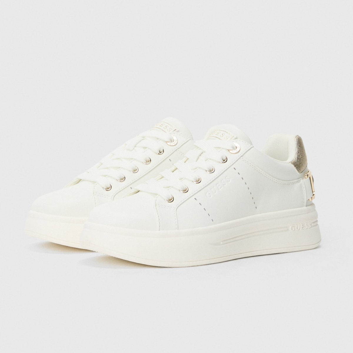 Дамски кецове Guess Wesli FLPWES ELE12 WHIGO (бяло) Страничен изглед