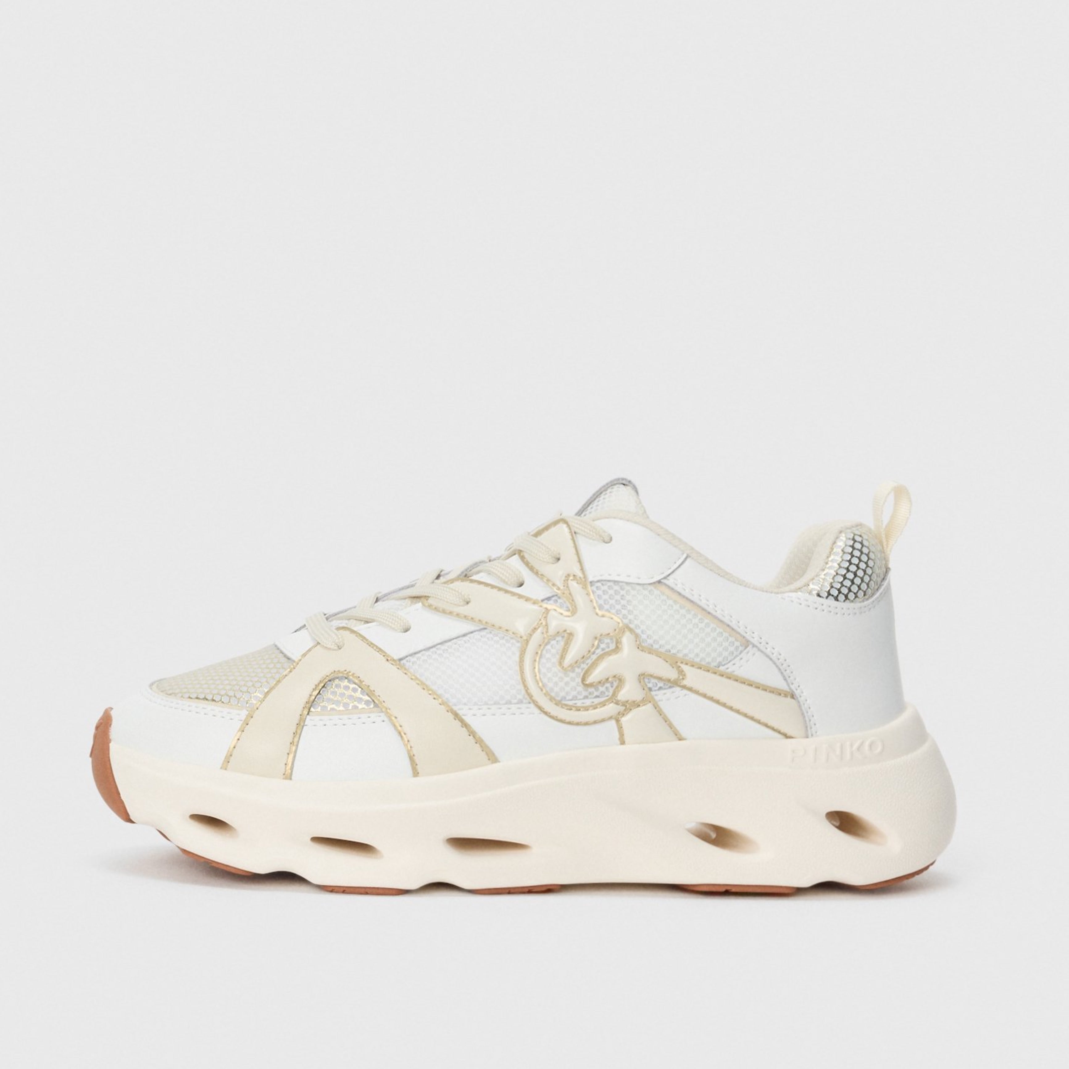 Дамски маратонки Women’s sneakers Pinko SS0127E036 White/Light Gold ZHC lateral view