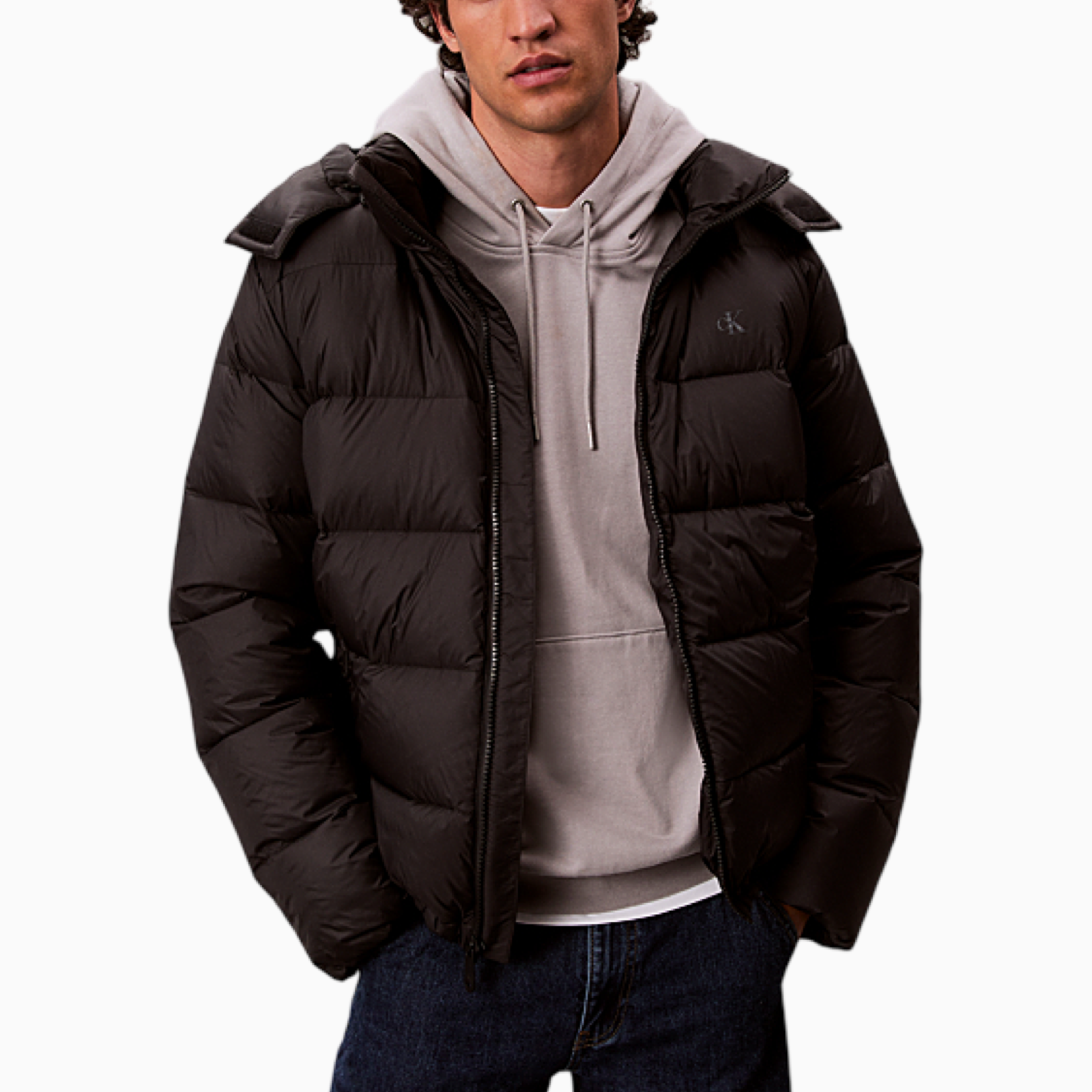 Мъжко черно яке Calvin Klein Jeans Men Jacket LV04RC518G Front View