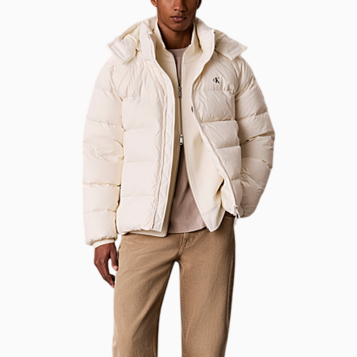 Мъжко бяло яке Calvin Klein Jeans Men Jacket LV04RG515G YAF Front View