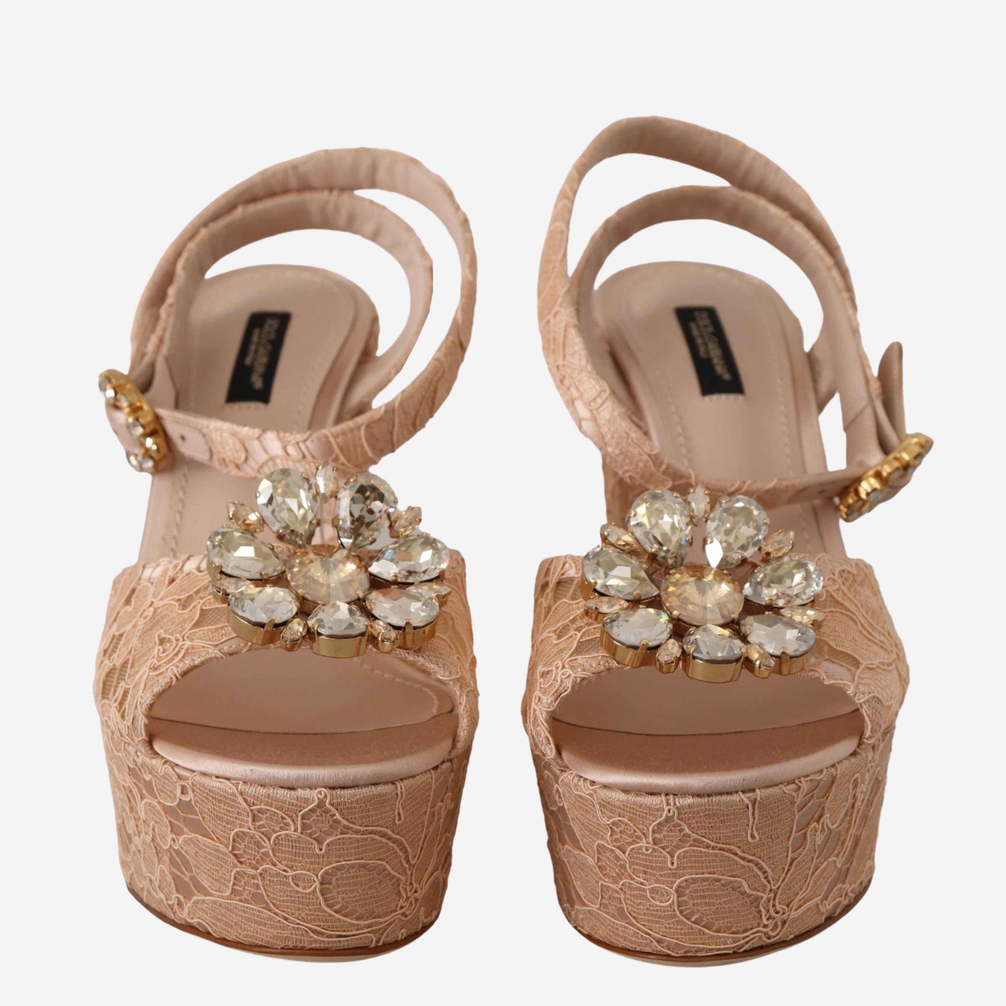 Дамски луксозни сандали в розово с дантела и кристали DOLCE & GABBANA
Women’s Luxury Pink Platform Sandals