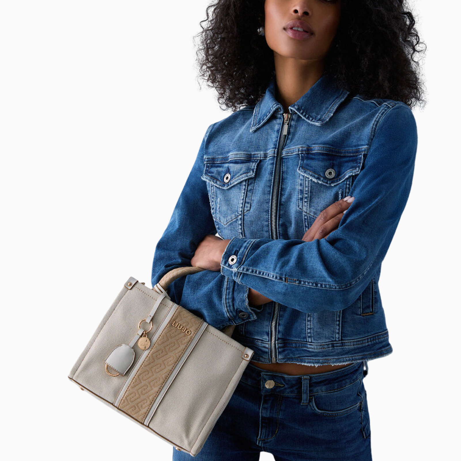 Дамска чанта Liu Jo Small Jacquard Handbag AA6192 T388A C3905 Model View