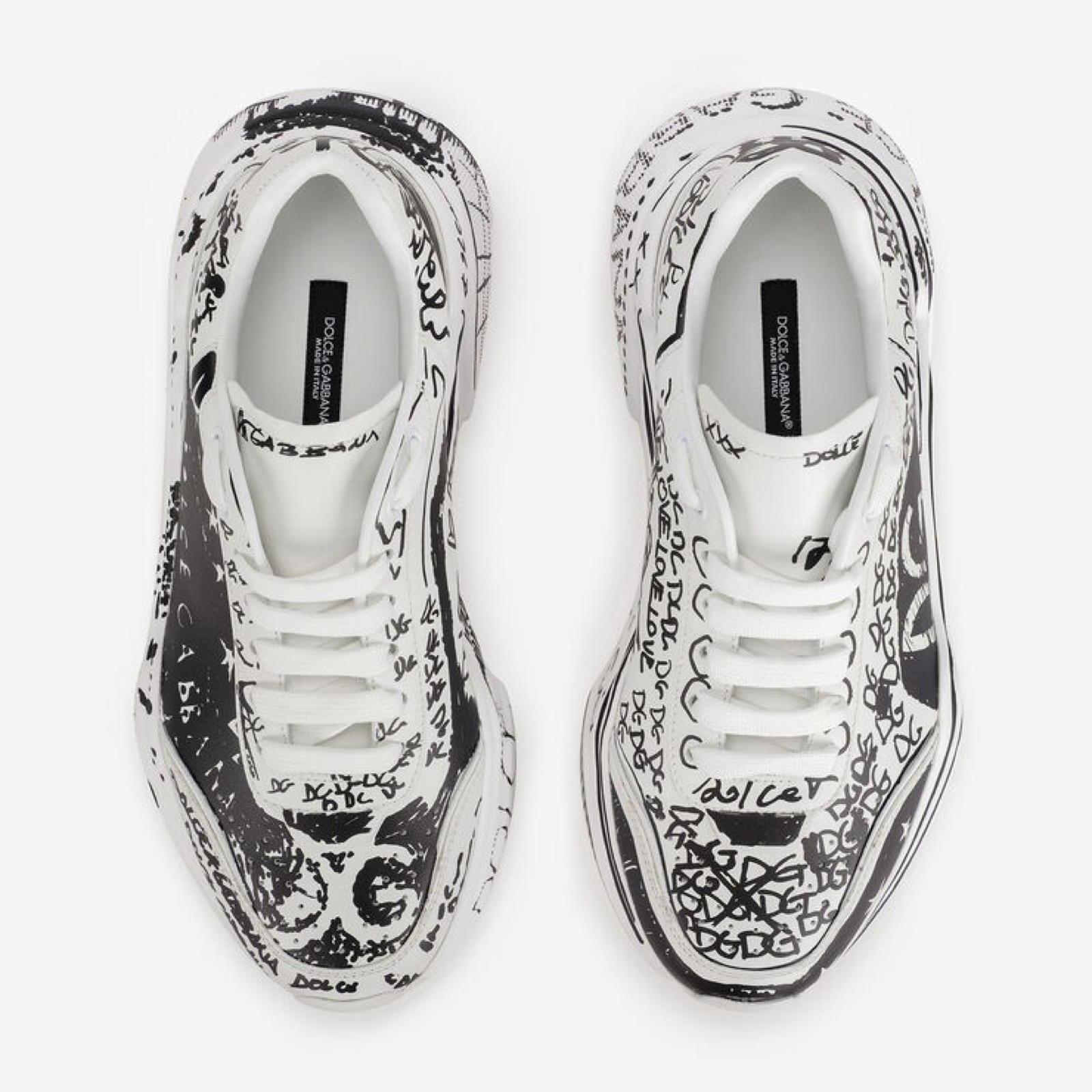 Dolce & Gabbana Daymaster Hand Painted Graffiti Sneakers CK1791 AO773 HWF57 Top View