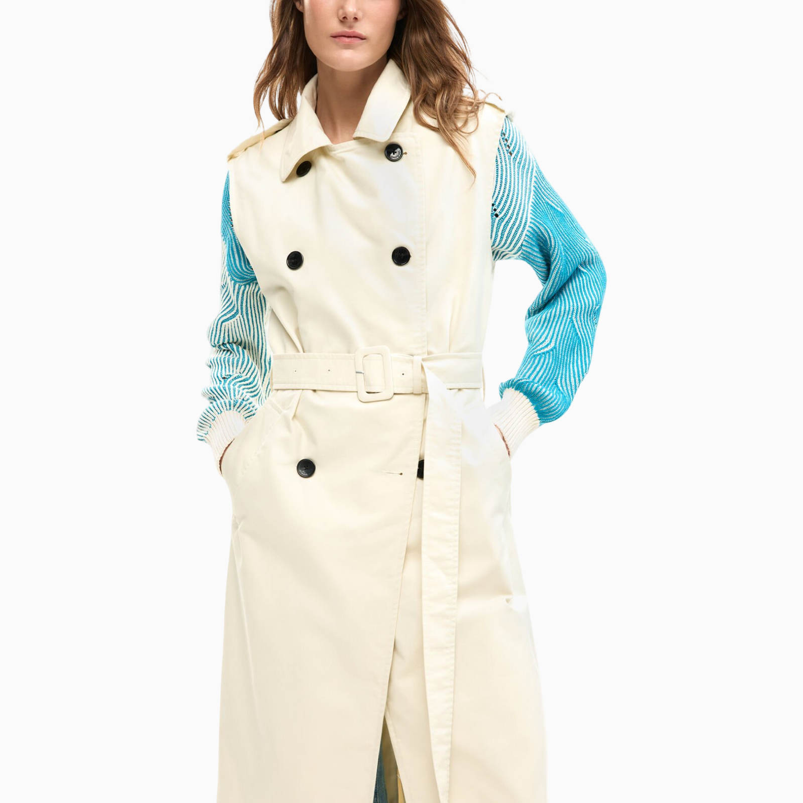 Дамско палто Desigual Women Trench Coat 26SWEW34 1021 Front View