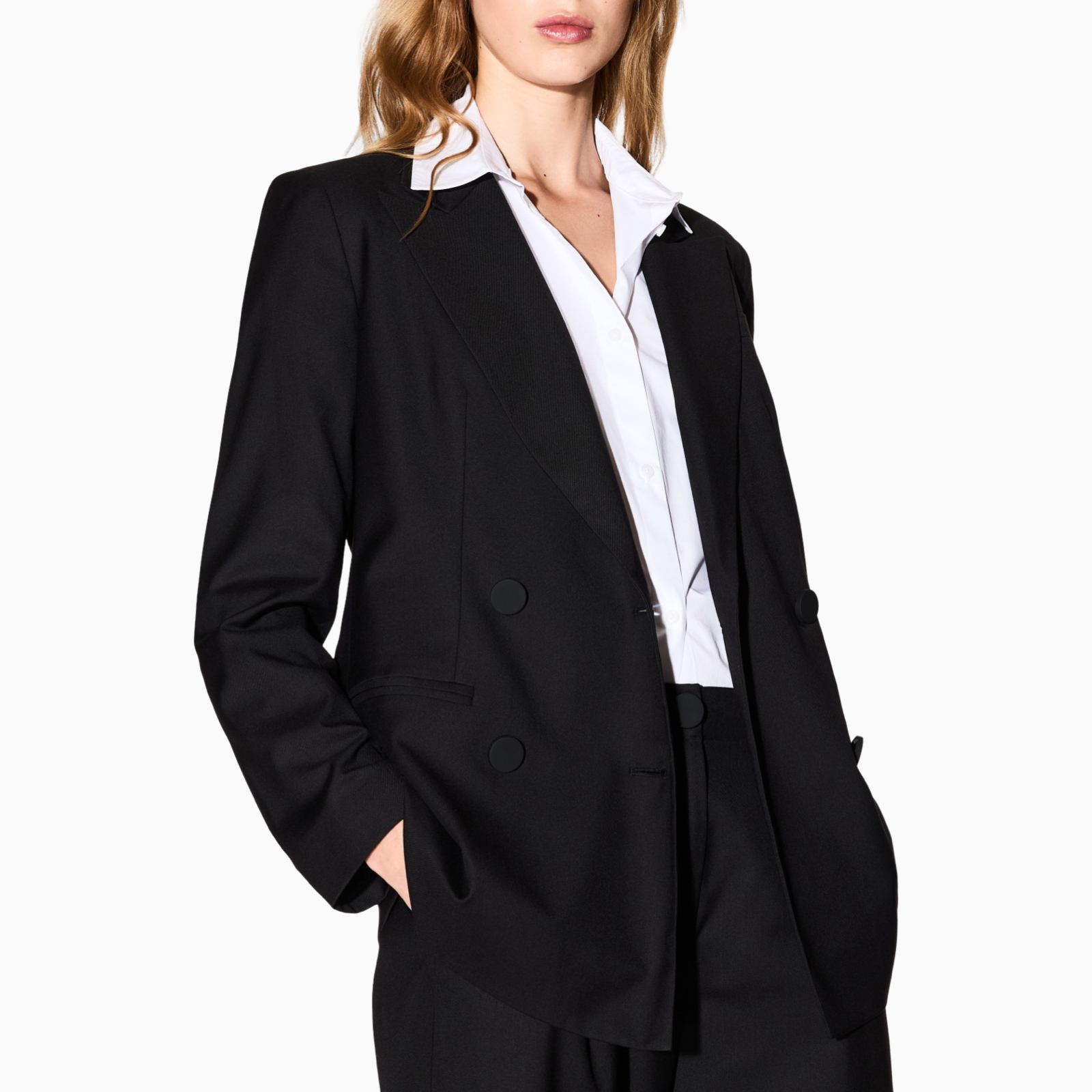 Дамска бяла риза Armani Exchange Women Shirt XW001180 AF12812 U0002 Front View