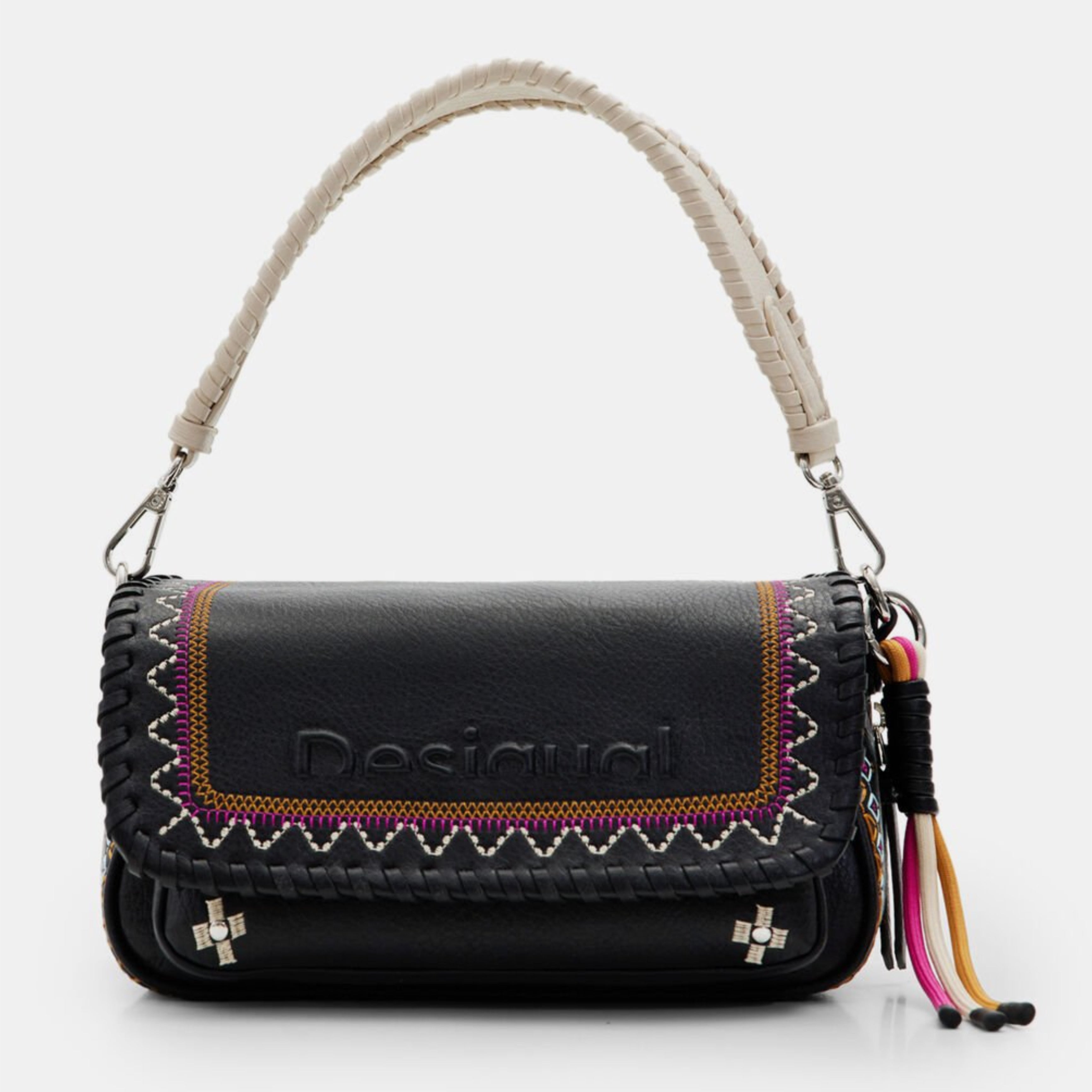 Дамска чанта за рамо с бродерии Women’s midsize embroidered shoulder bag Desigual 23WAXP02 2000U Black