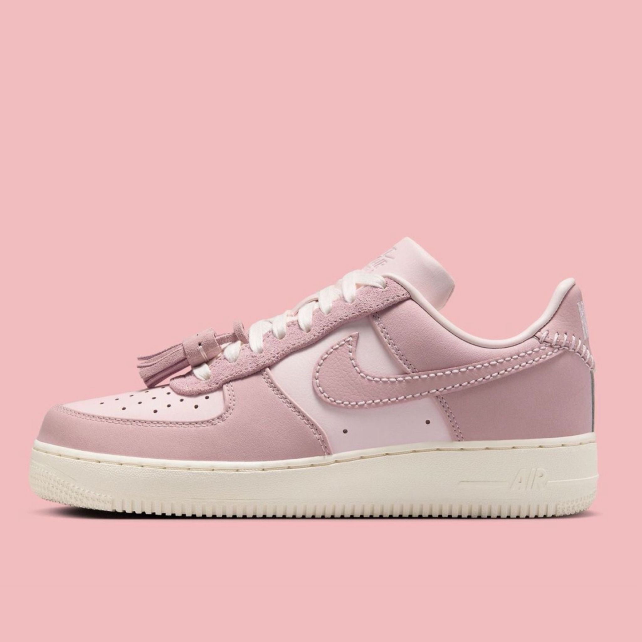 Nike Air Force 1 '07 Pink Tassels Women Sneakers IB4654-661 Lateral View