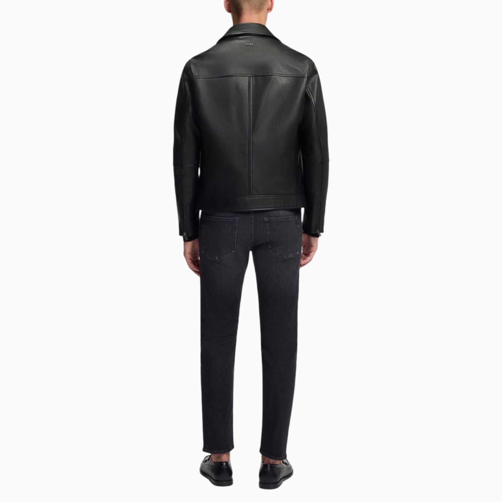 Мъжко кожено яке Boss Men Nappa Leather Jacket 50552141-001 Front View