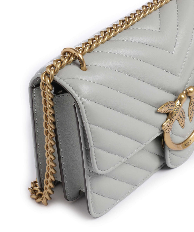 Дамска чанта Women’s shoulder bag PINKO Love Mini 100074 A0GK K32Q Gray side view